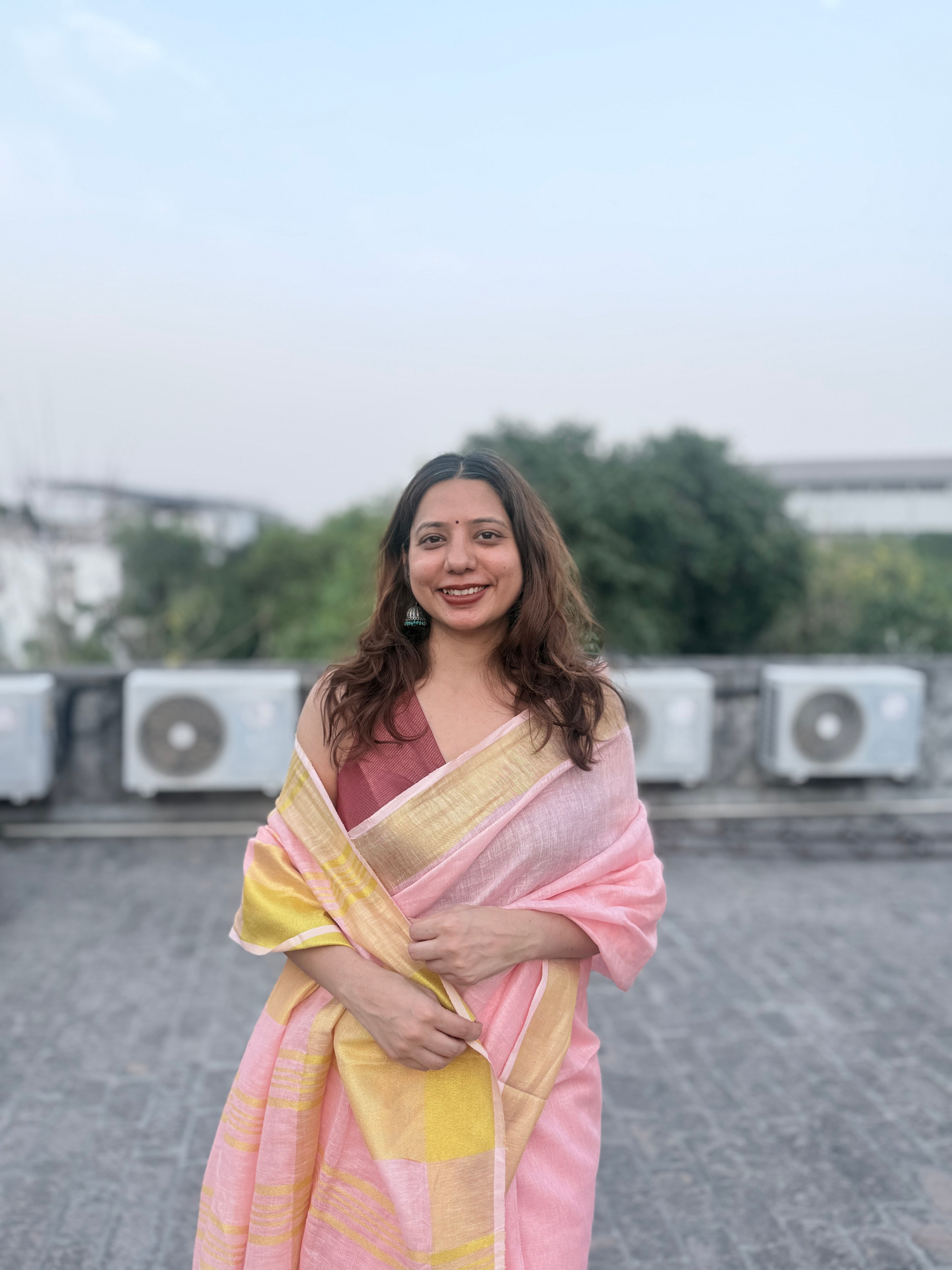 Sorbet | Pink Linen Saree