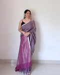 Tulip | Lavender Linen Saree