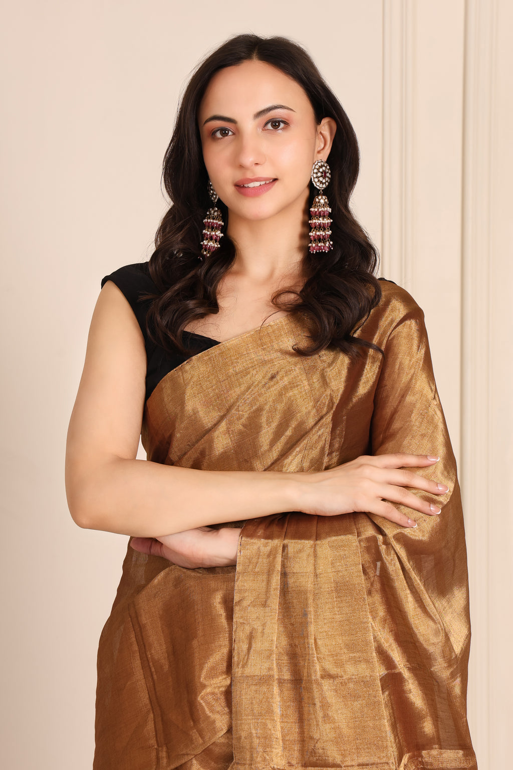 Chanderi silk saree raat rani