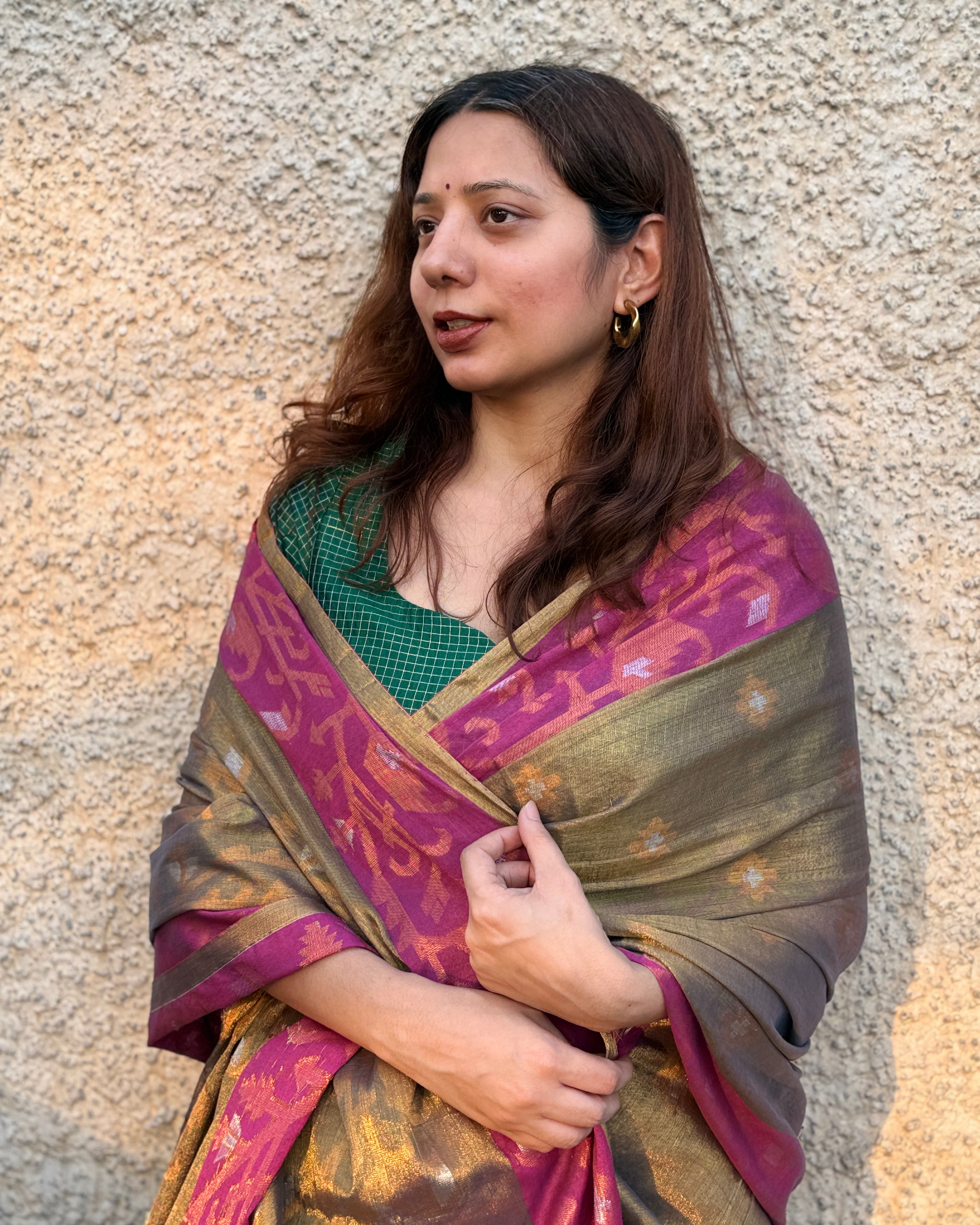 Kiran | Gold Jamdani Saree