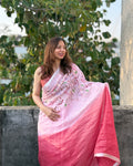 Rose | Embroidered Linen Saree