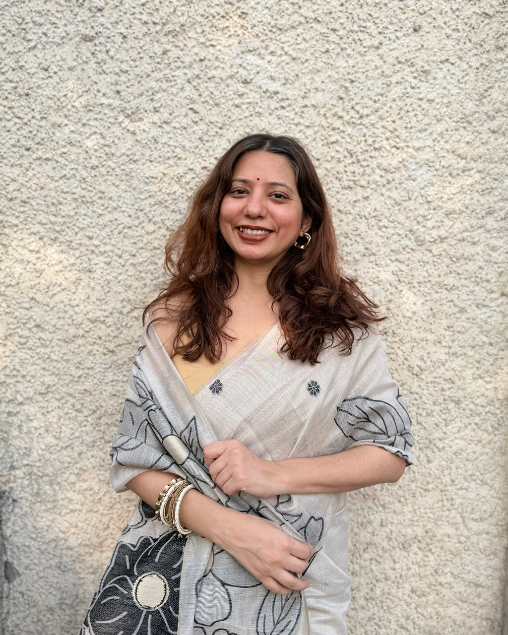 Chitra | Ivory Jamdani Saree