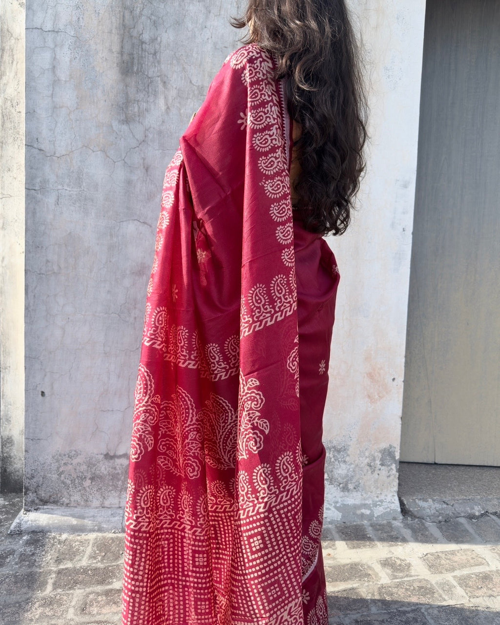 Phalsa | Plum Banana Silk Saree