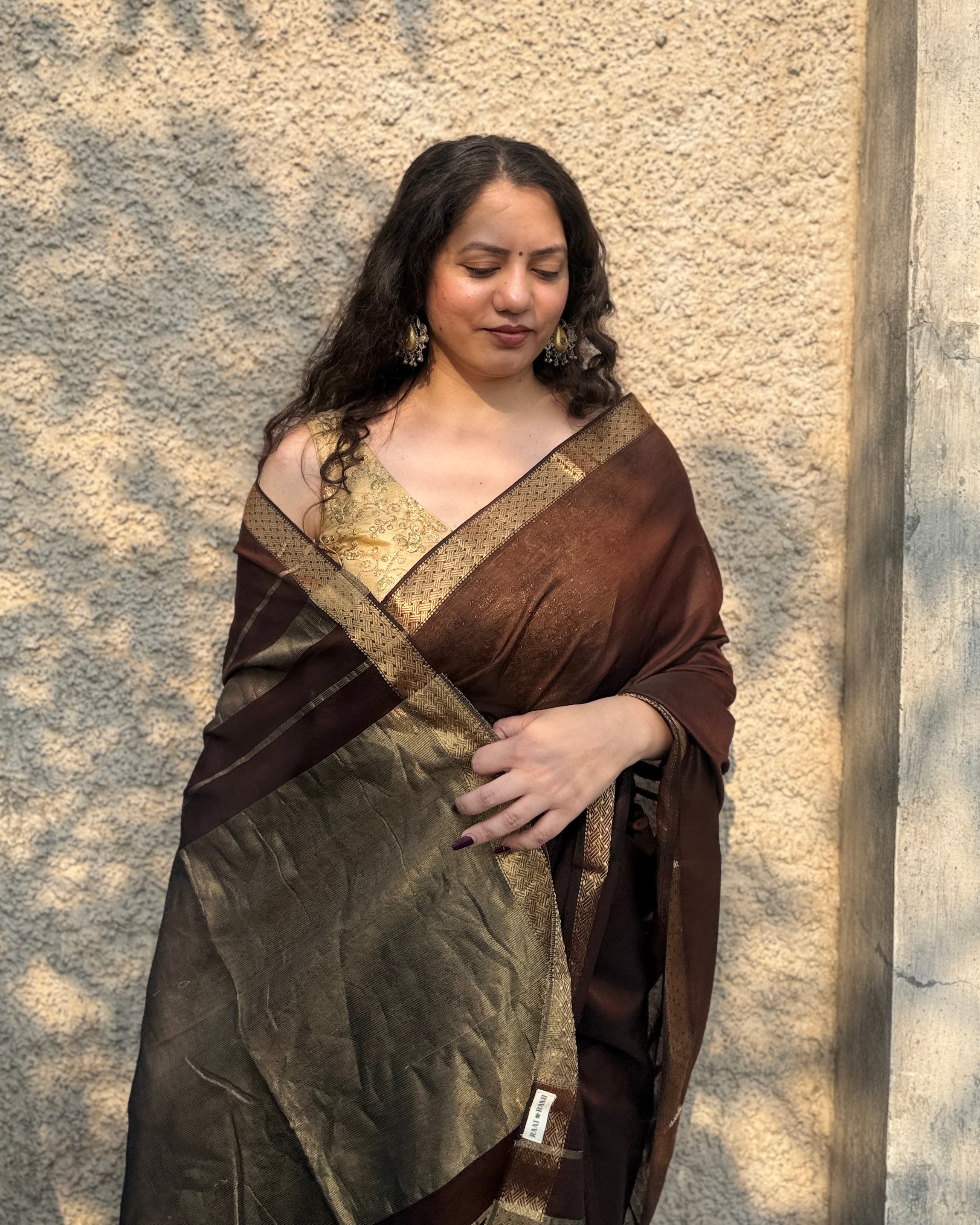Kashish | Cocoa Maheshwari Cotton Saree