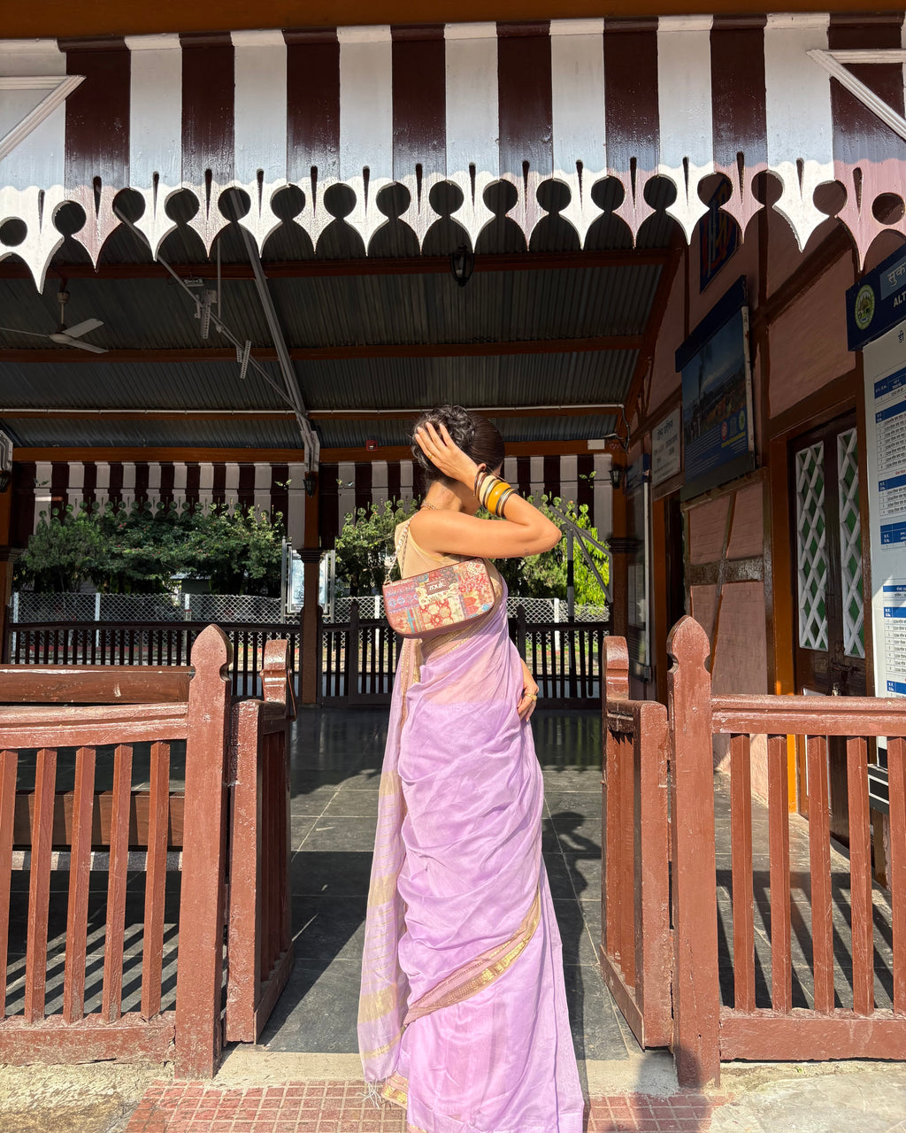 Lily | Purple Maheshwari Saree