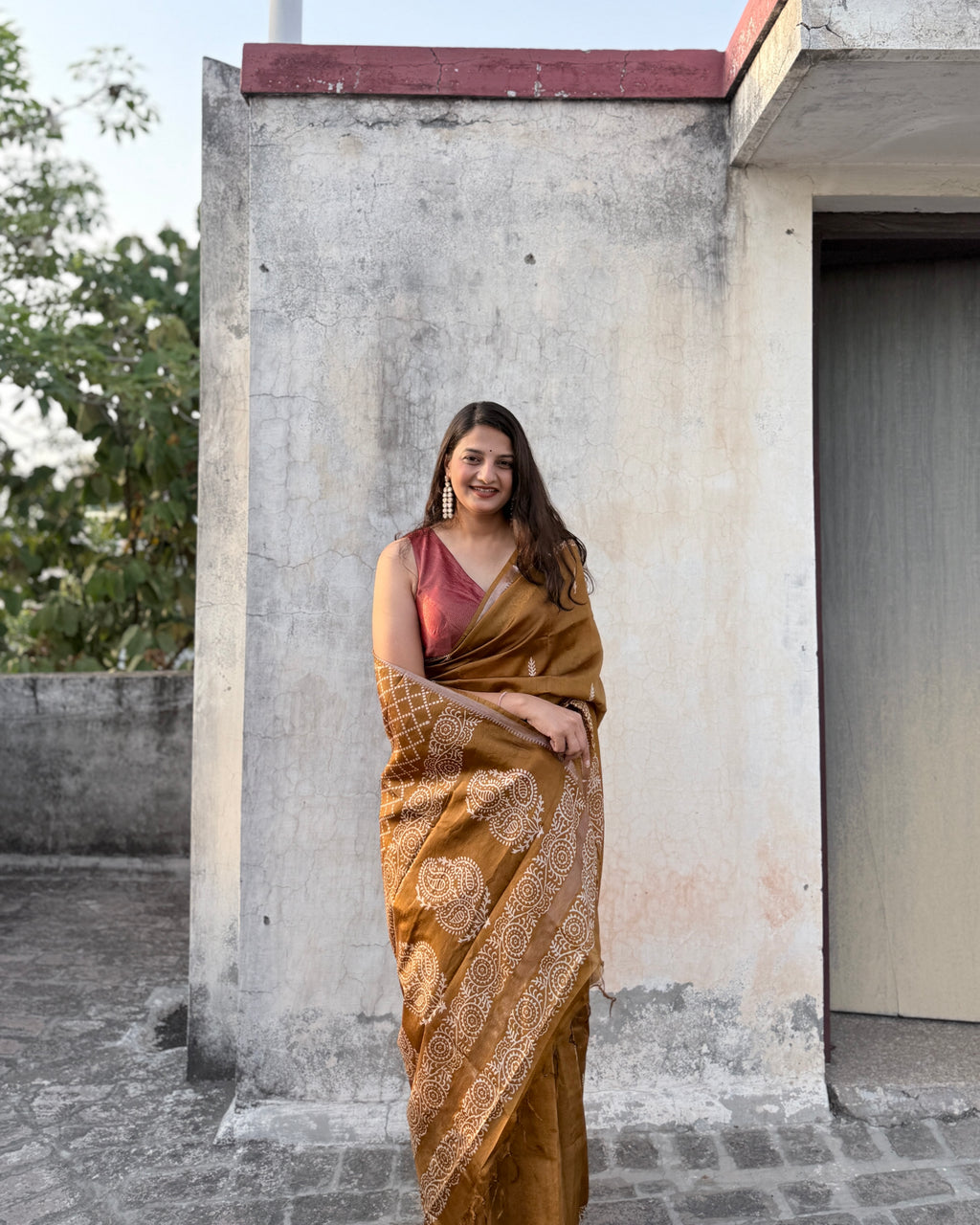 Ruhi | Mustard Banana Silk Saree
