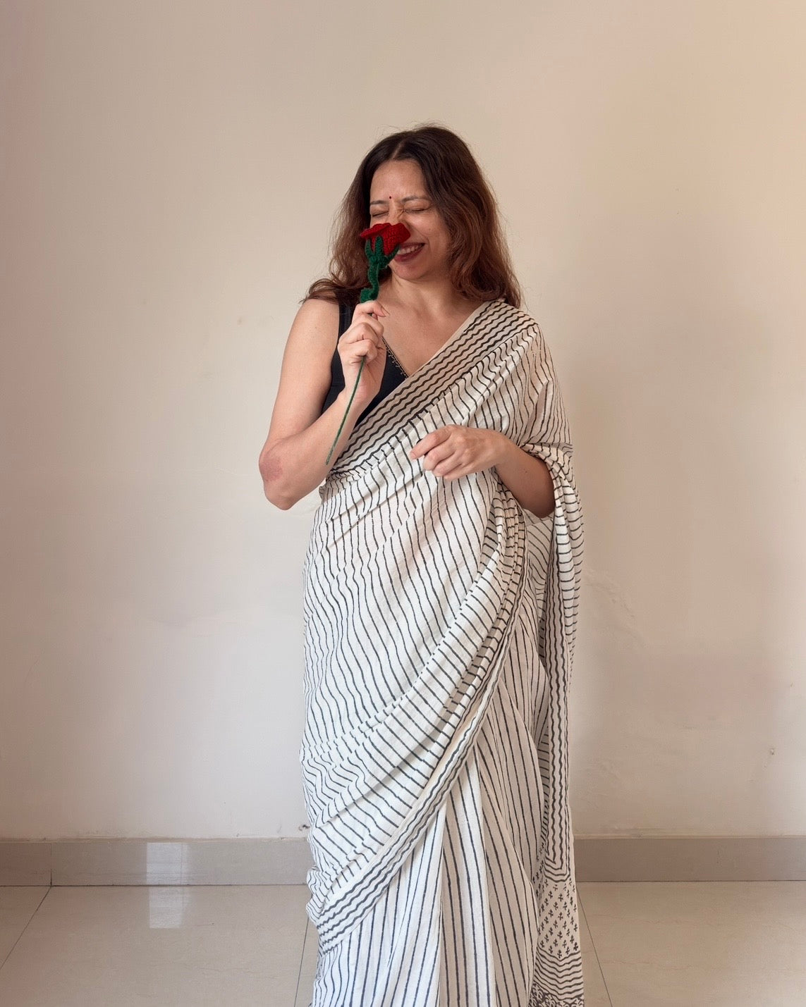 Riya | Hand Block Printed Cotton Saree