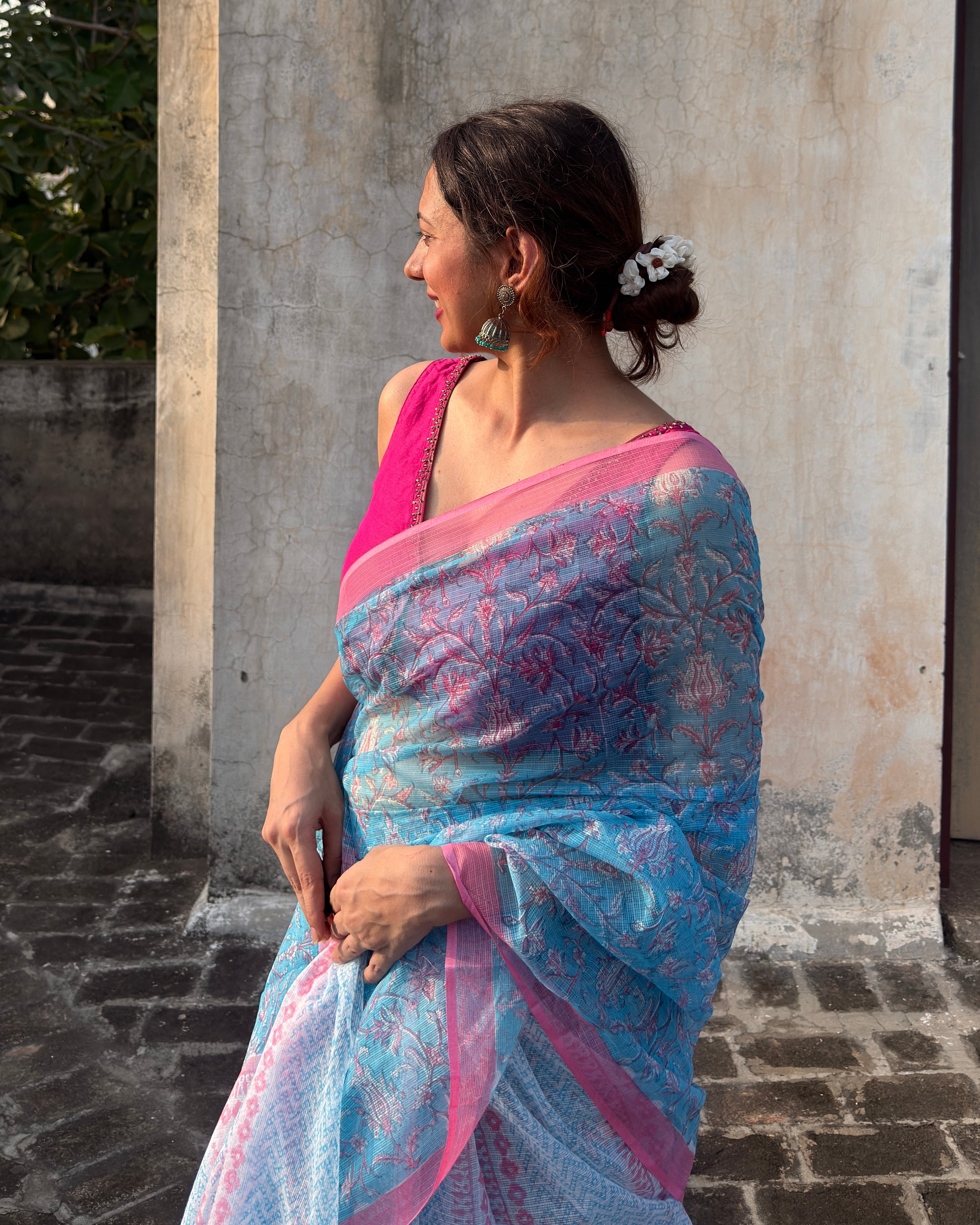 Nimmi | Printed Kota Doria Saree (without blouse piece)