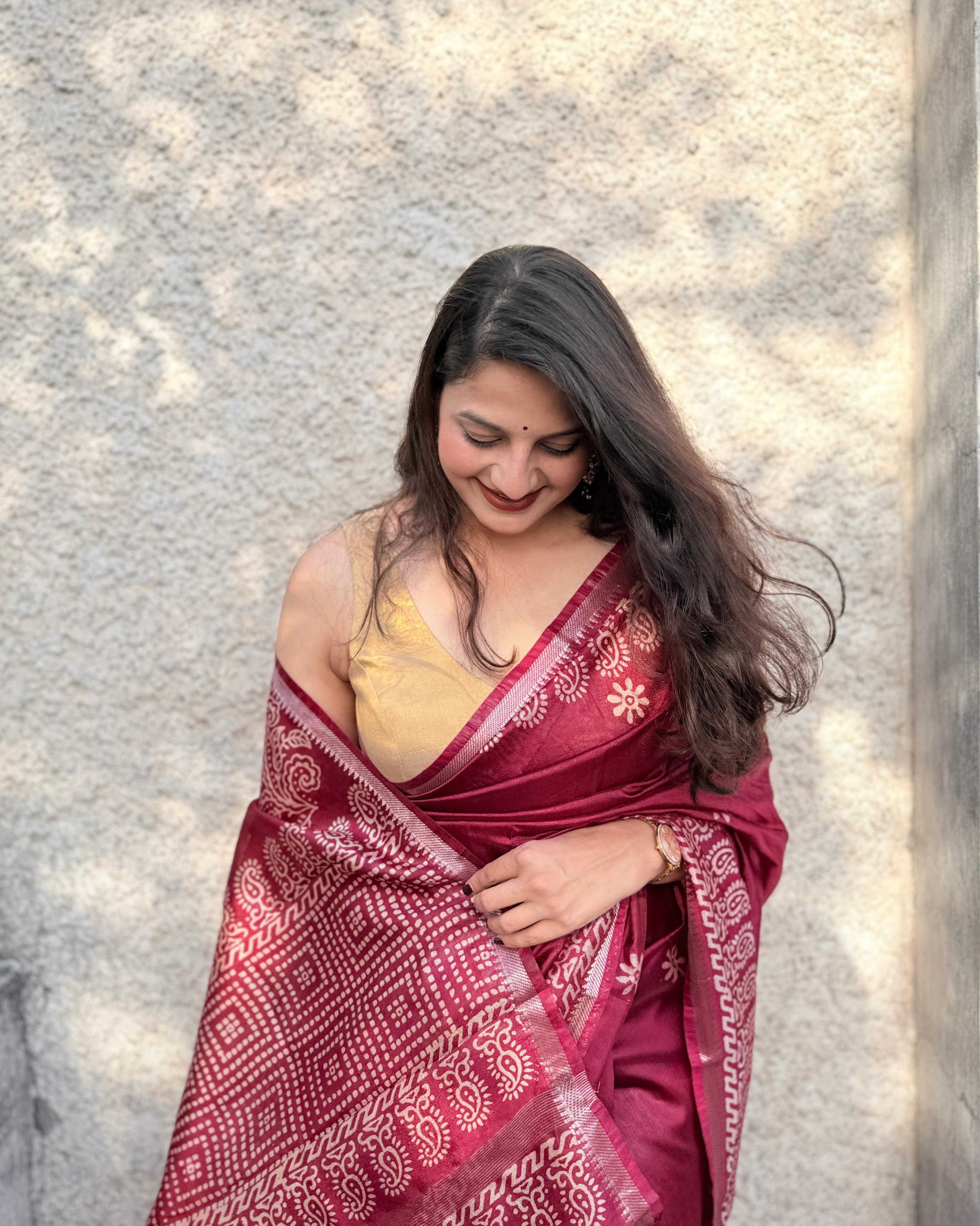 Phalsa | Plum Banana Silk Saree