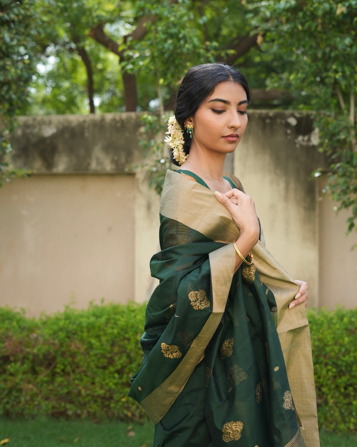 Heena | Green Chanderi Silk Saree