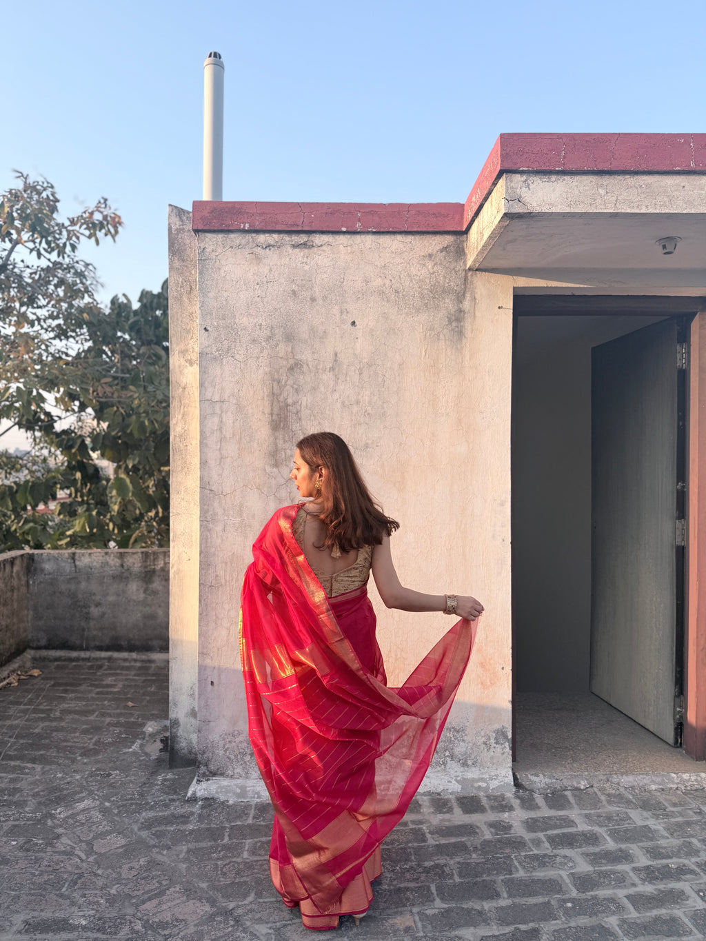 Raani | Magenta Maheshwari Saree