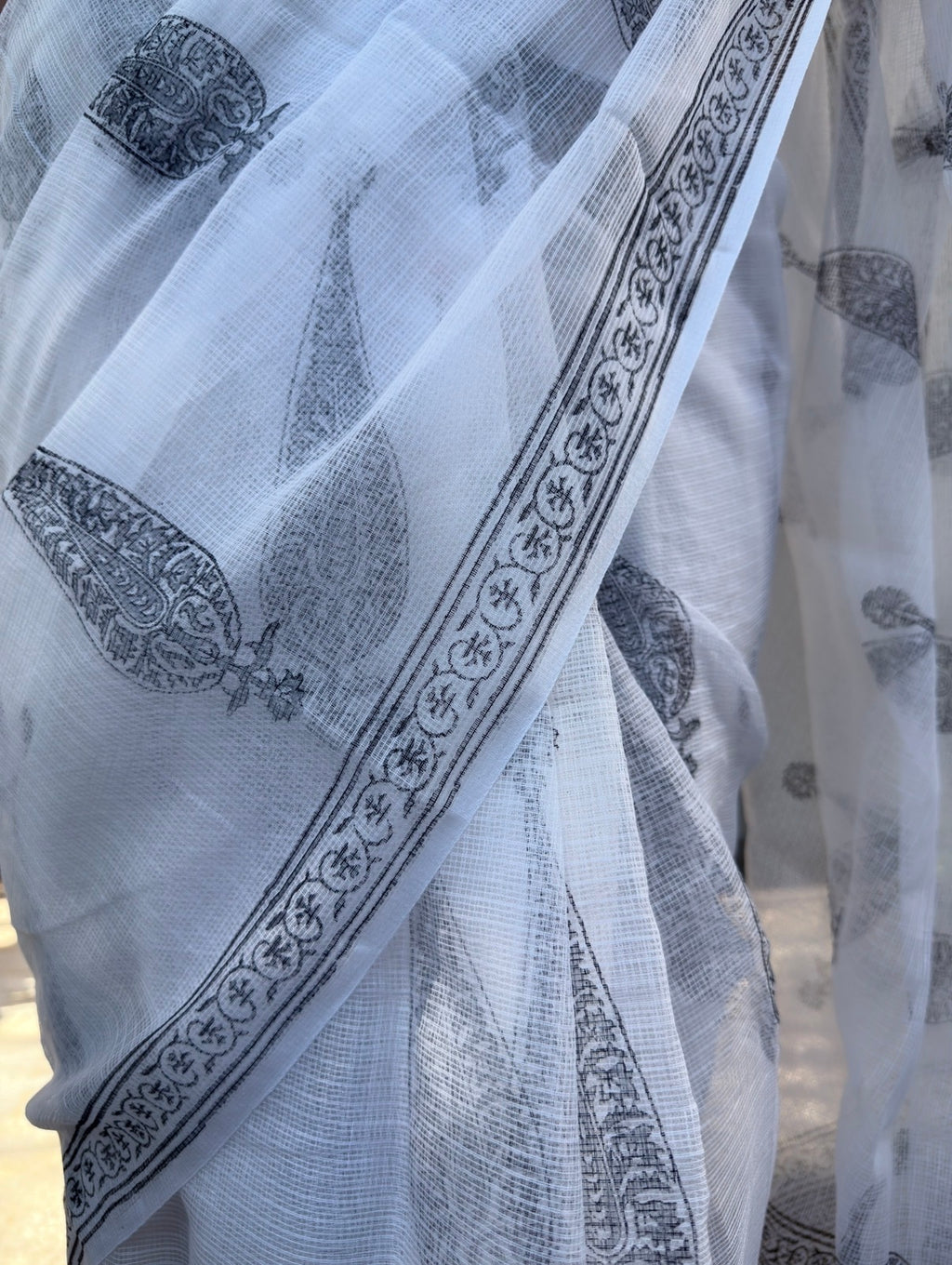 Syaahi | Printed Kota Doria Saree