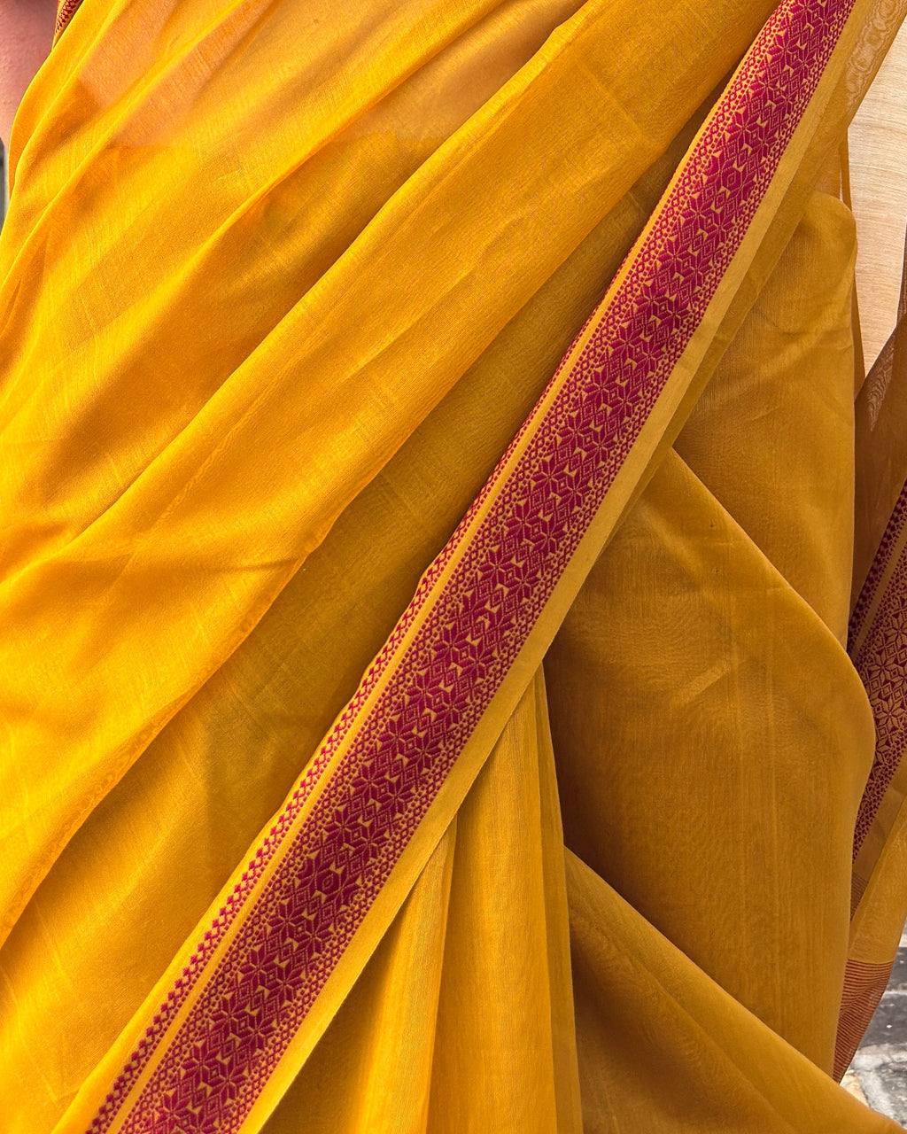 Chameli | Marigold Yellow Maheshwari Saree