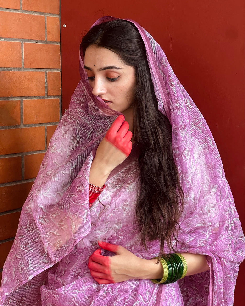 Mulberry | Printed Kota Doria Saree (without blouse piece)