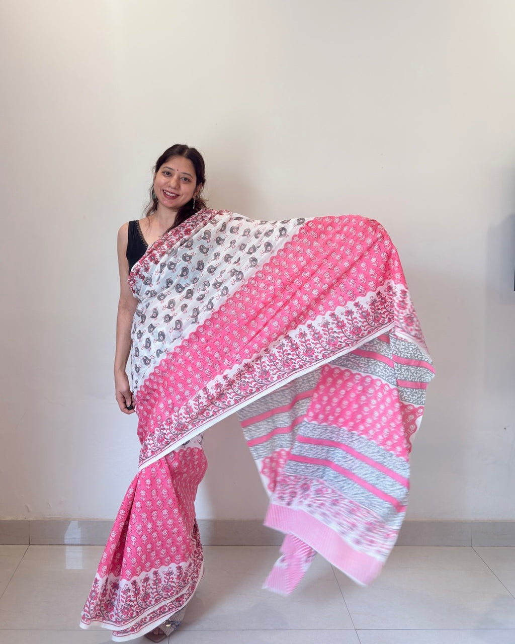 Reet | Hand Block Printed Cotton Saree