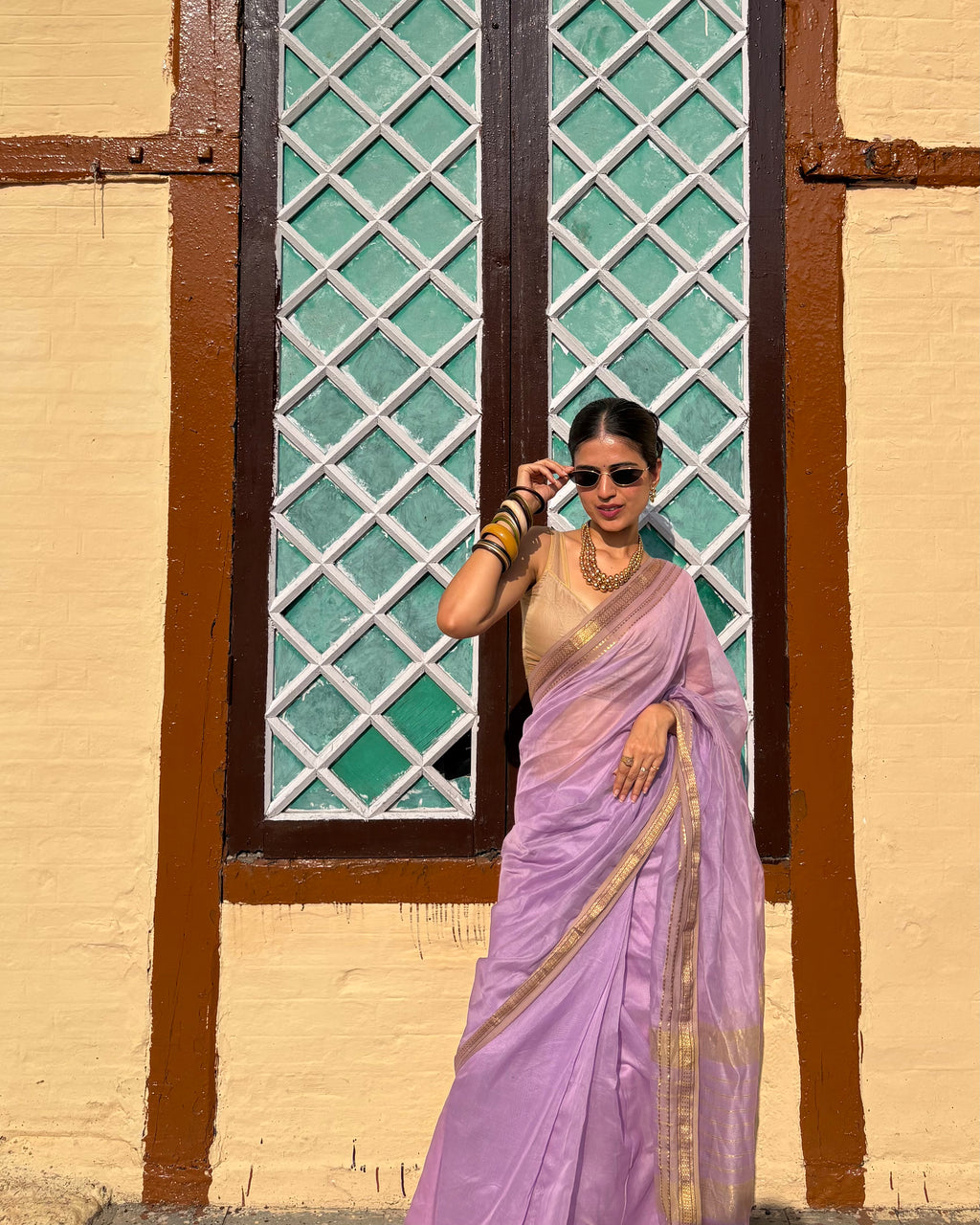 Lily | Purple Maheshwari Saree