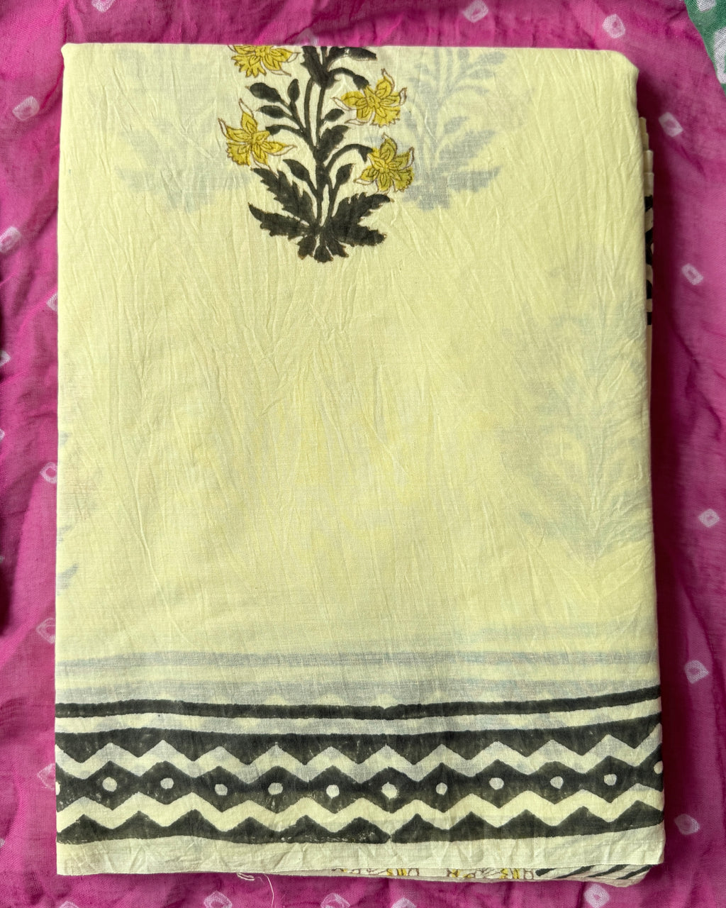 Dopahari | Hand Block Printed Cotton Saree