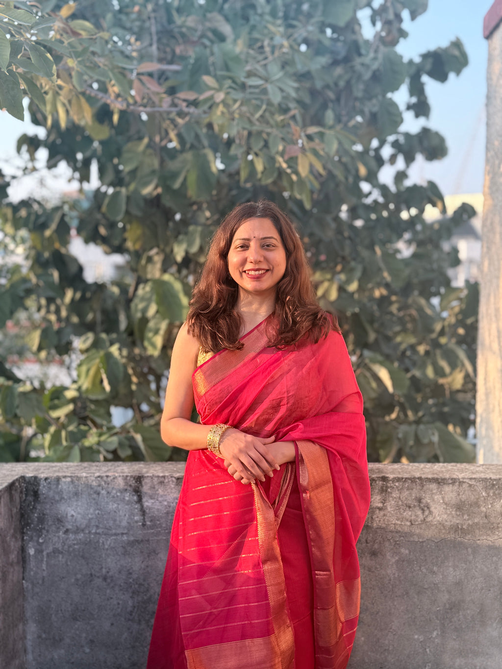 Raani | Magenta Maheshwari Saree