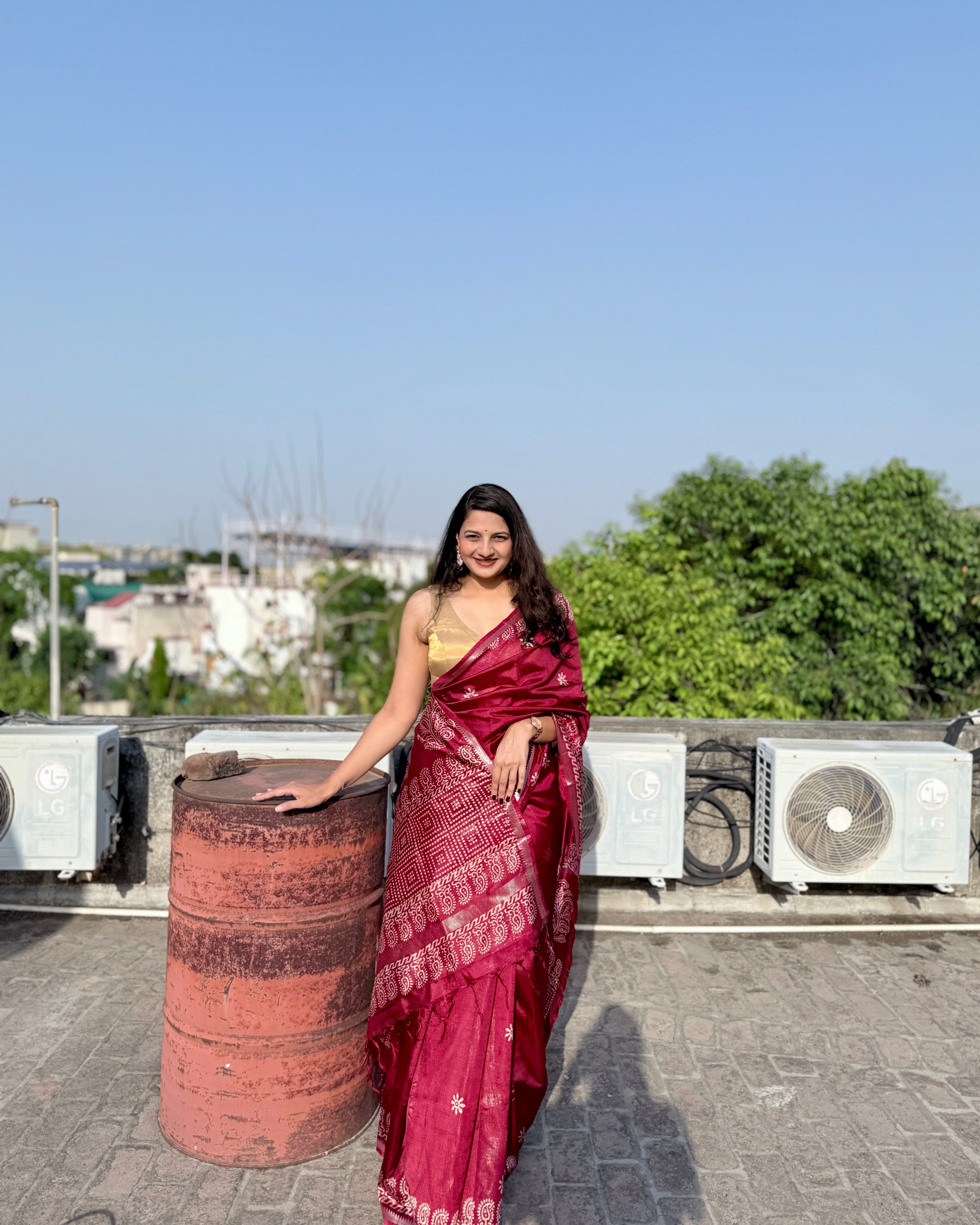 Phalsa | Plum Banana Silk Saree