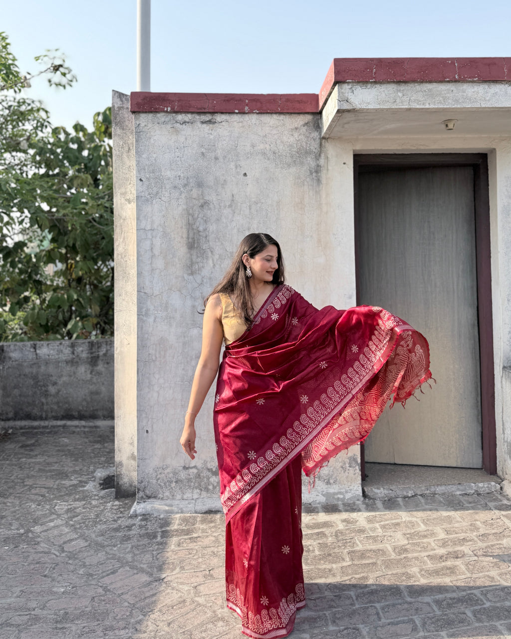 Phalsa | Plum Banana Silk Saree
