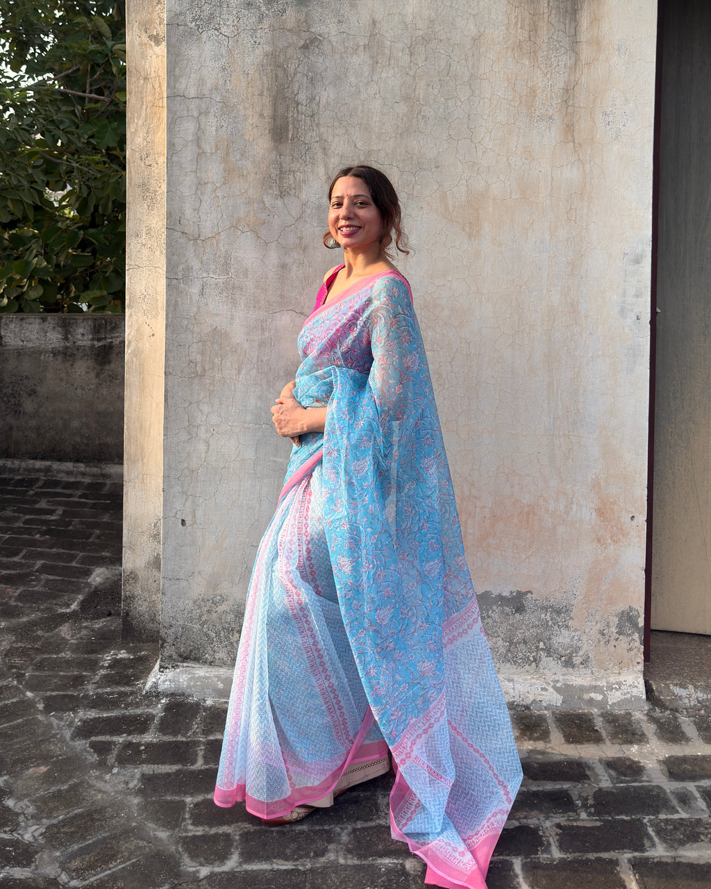 Nimmi | Printed Kota Doria Saree (without blouse piece)