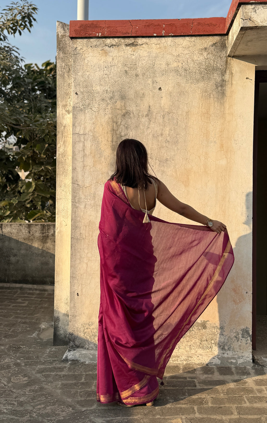 Nazaara | Purple Cotton Silk Saree