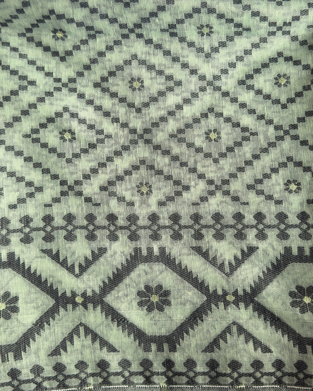 Itr | Sage Green Jamdani Saree