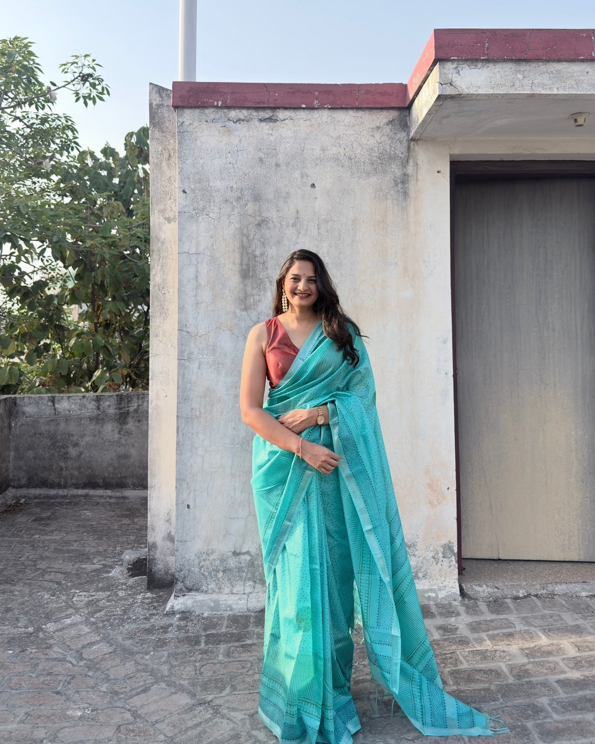 Aasma | Blue Banana Silk Saree