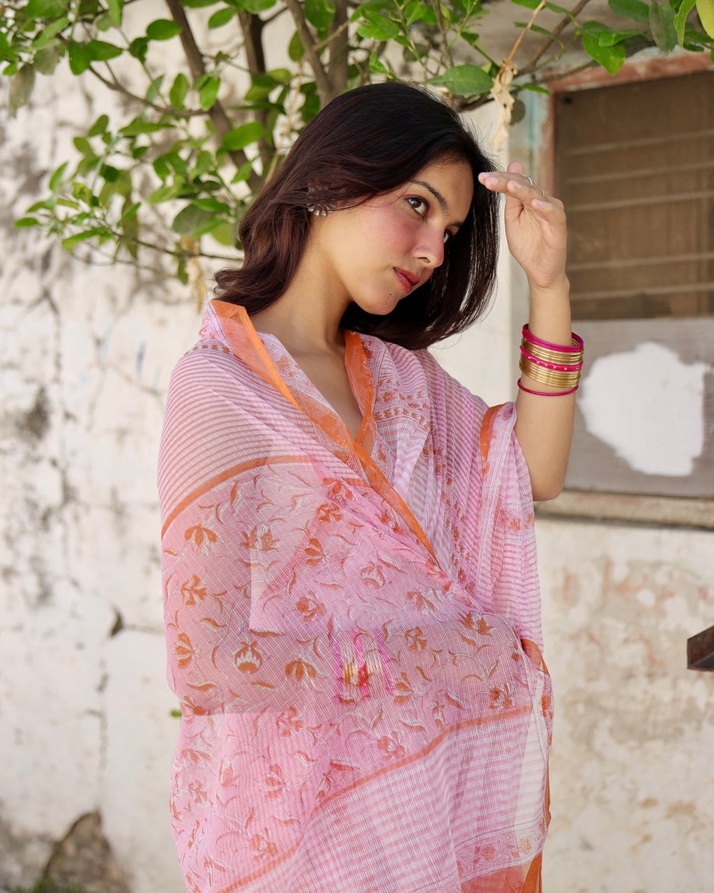 Parijat | Printed Kota Doria Saree