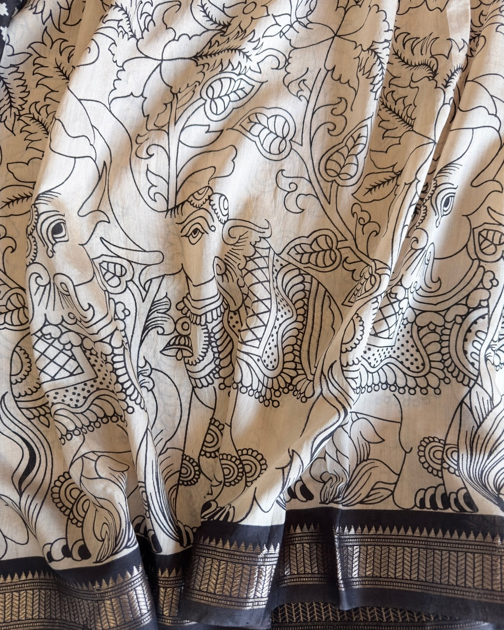 Leheriya | Ivory Modal Saree