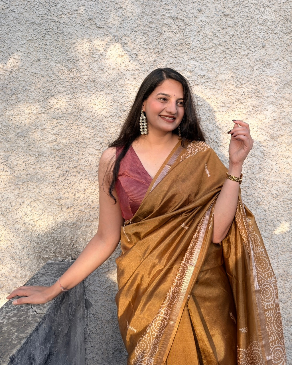 Ruhi | Mustard Banana Silk Saree