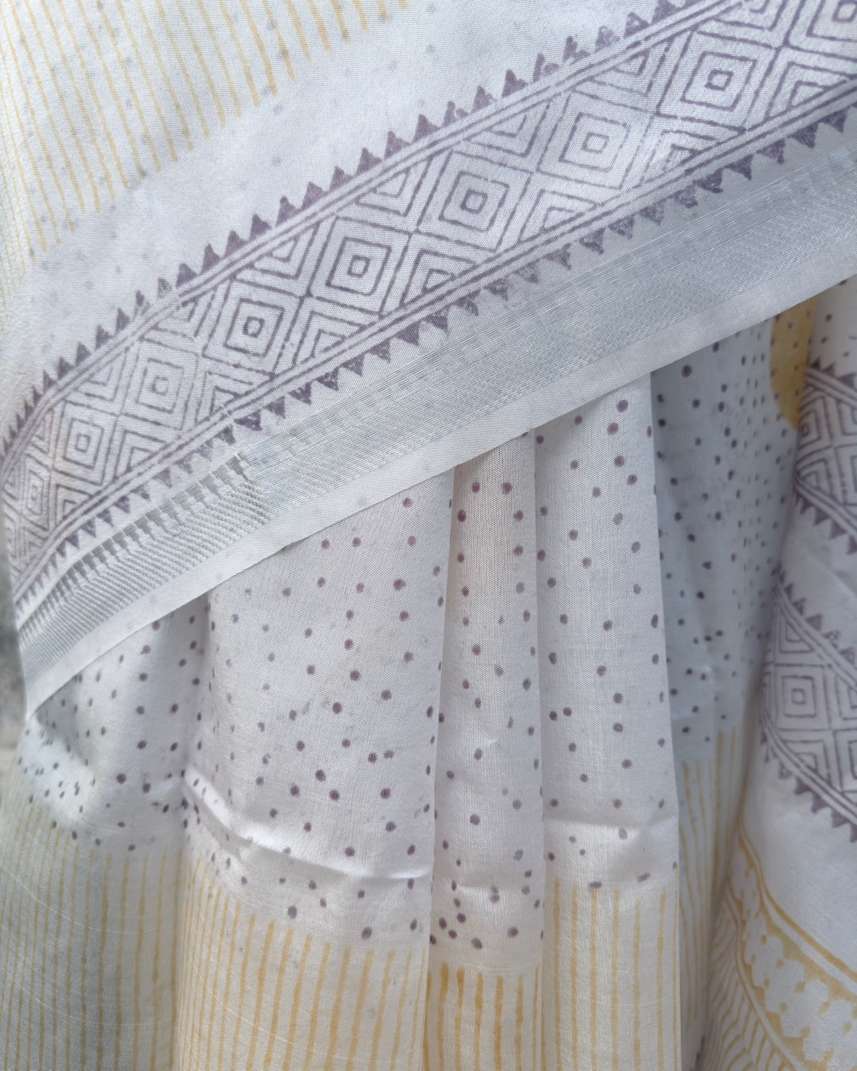 Champa | White Banana Silk Saree