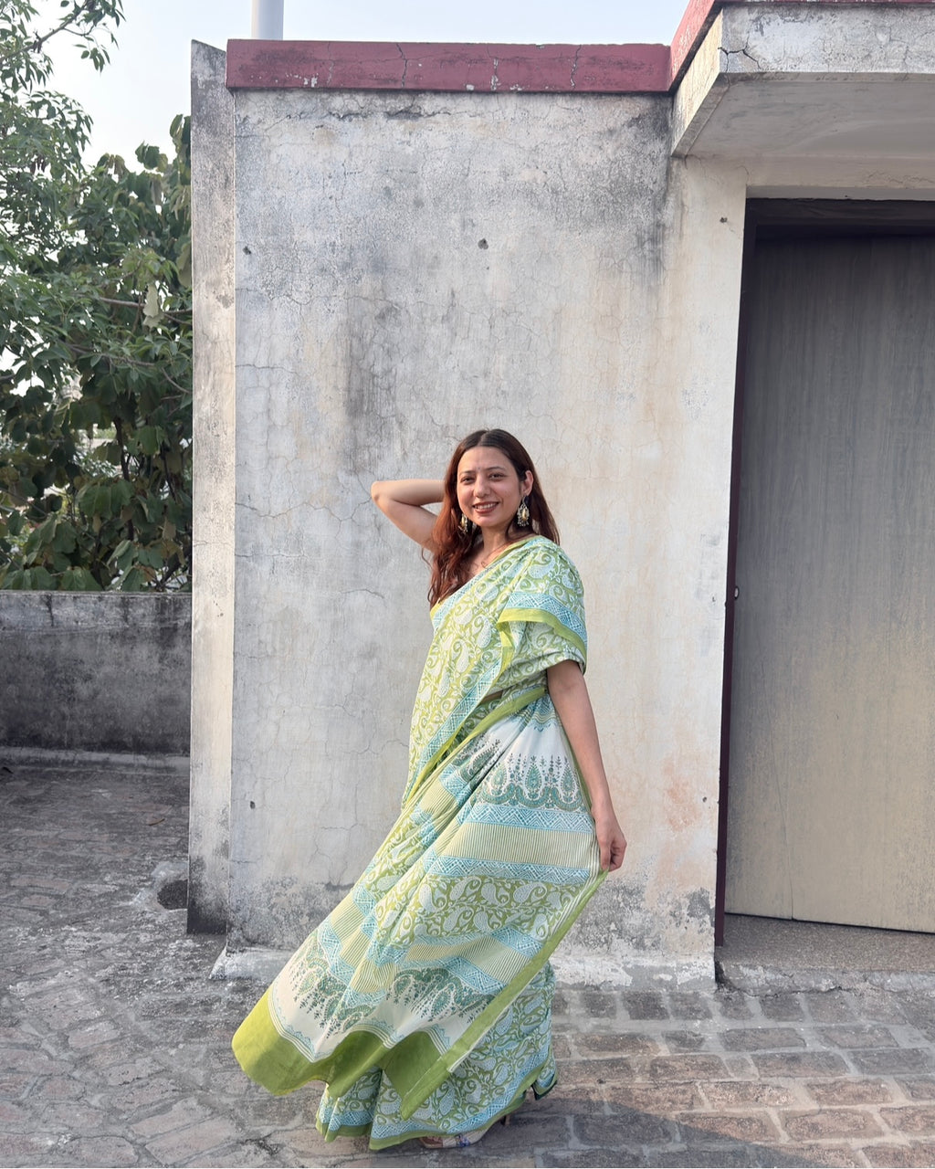 Diya | Hand Block Printed Cotton Saree