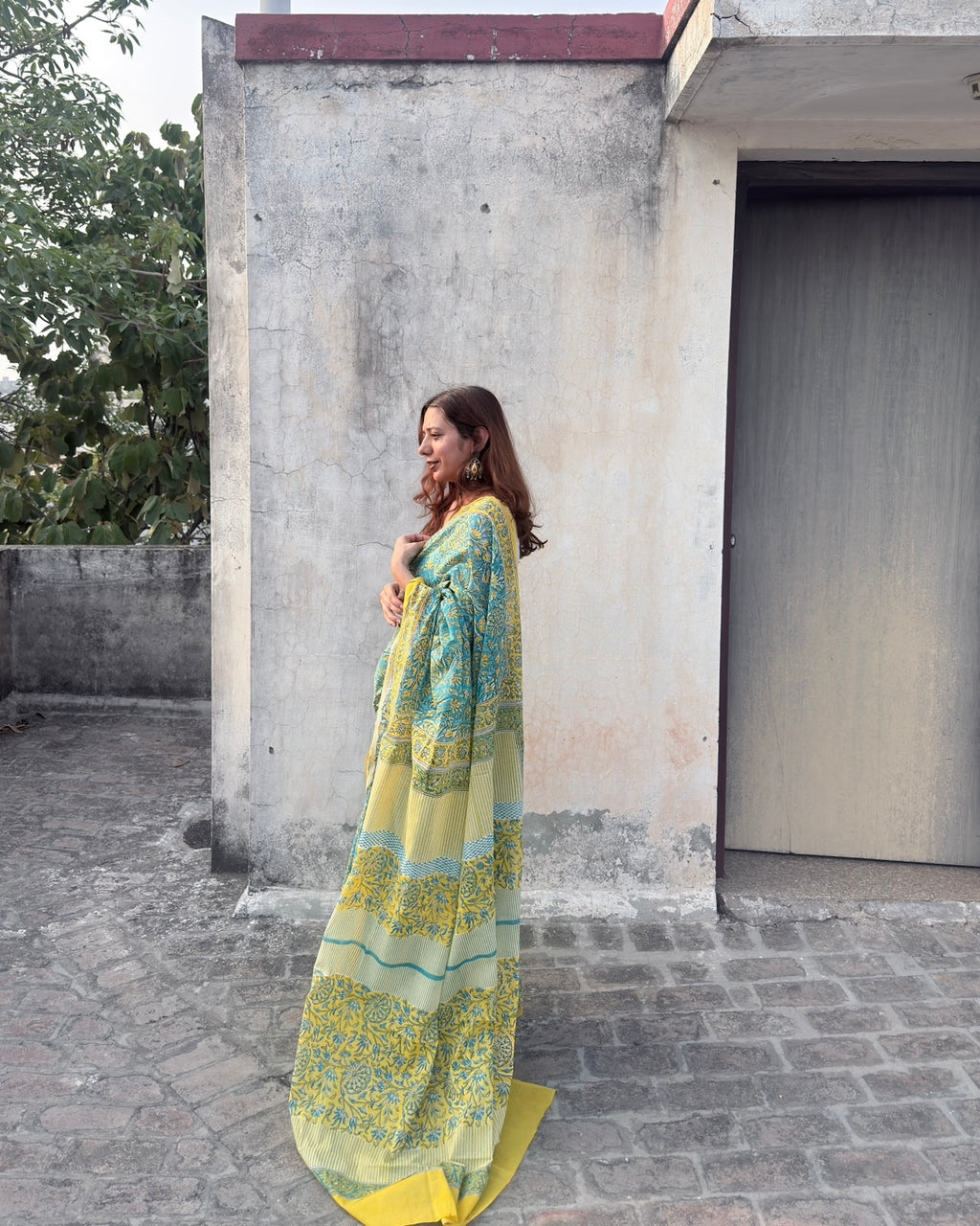 Riya | Hand Block Printed Cotton Saree