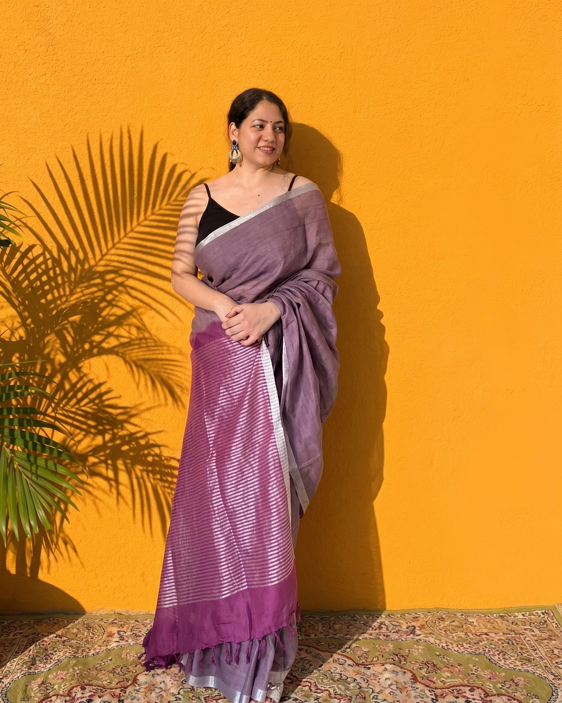 Tulip | Lavender Linen Saree