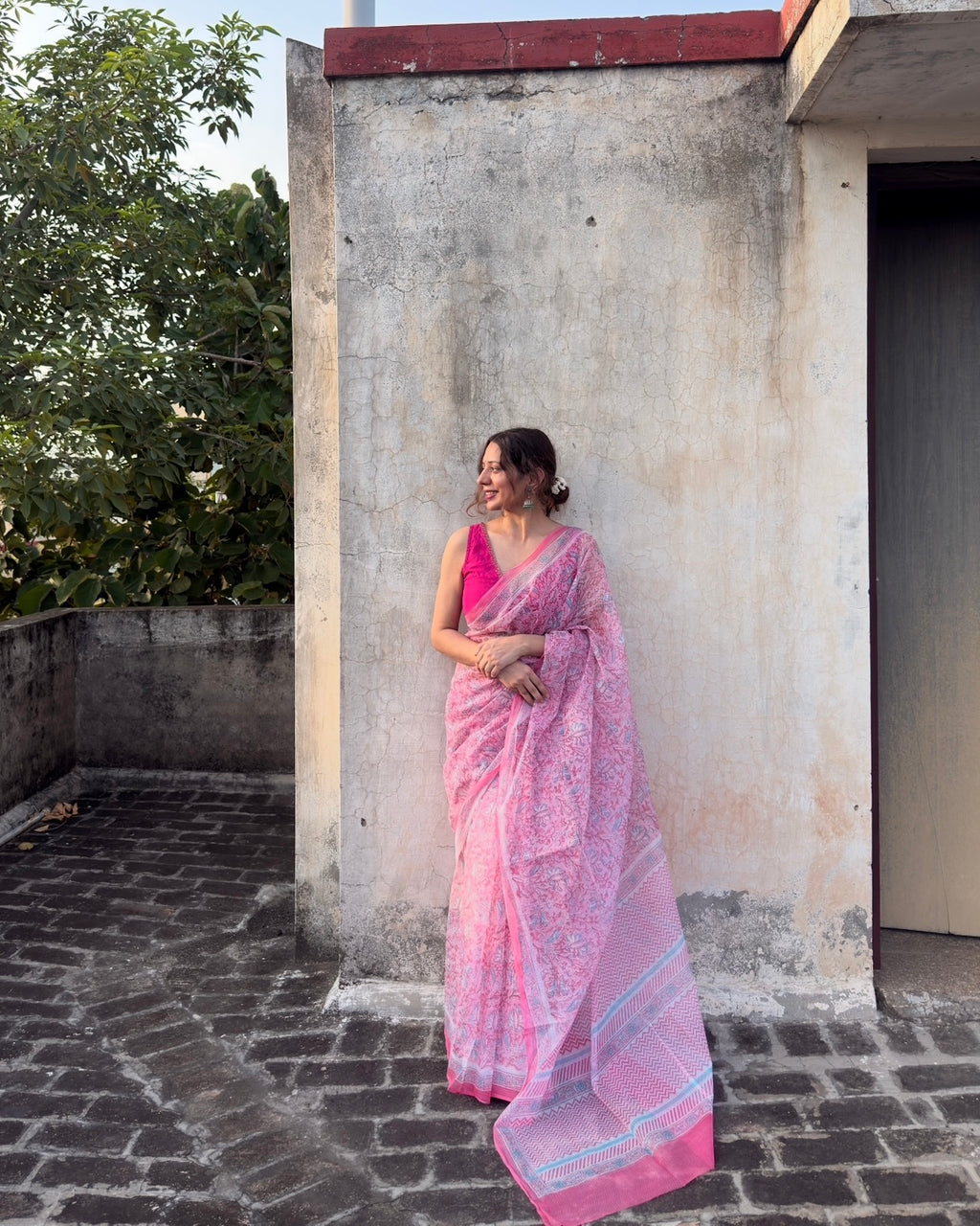 Nikki | Printed Kota Doria Saree (without blouse piece)