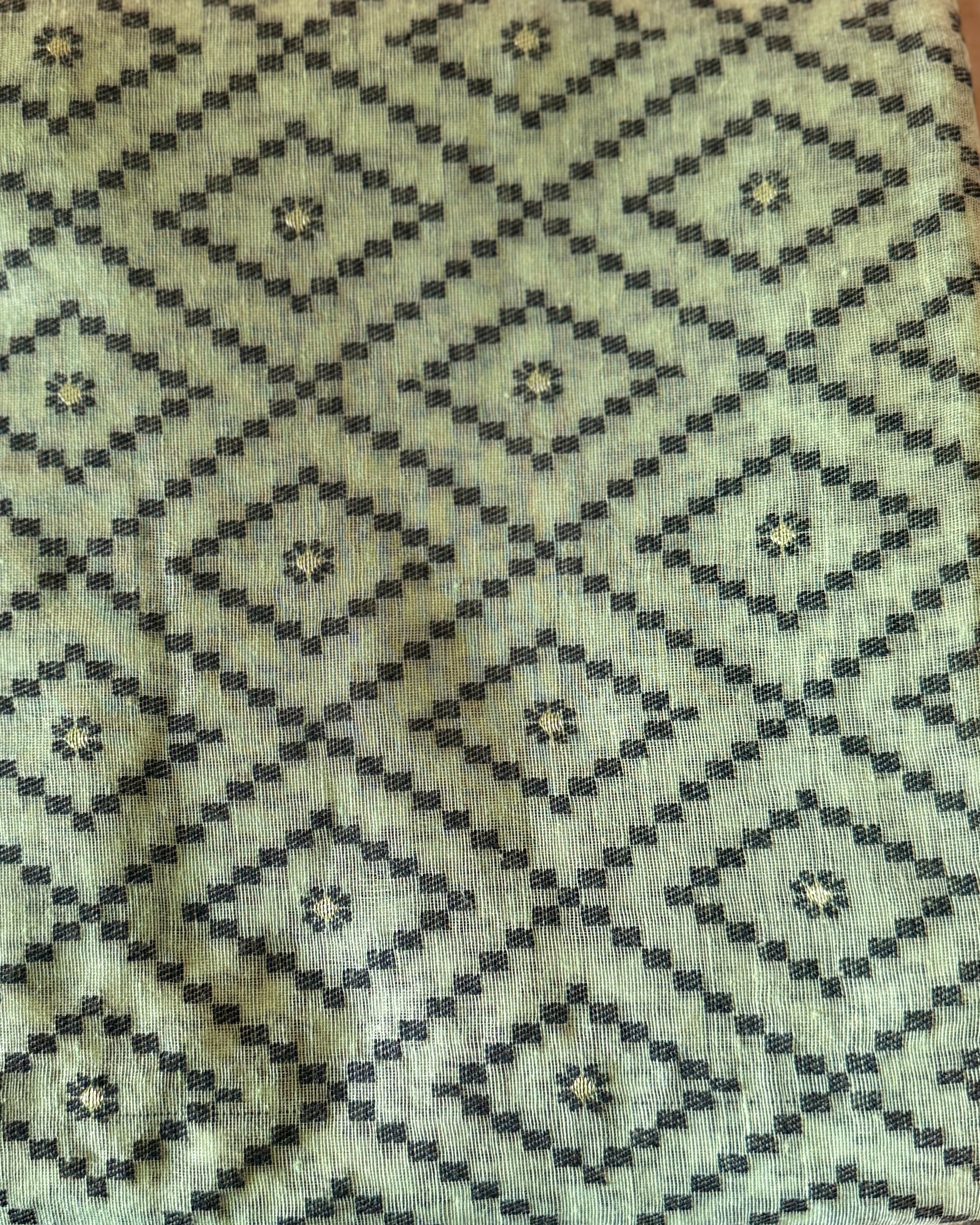 Itr | Sage Green Jamdani Saree
