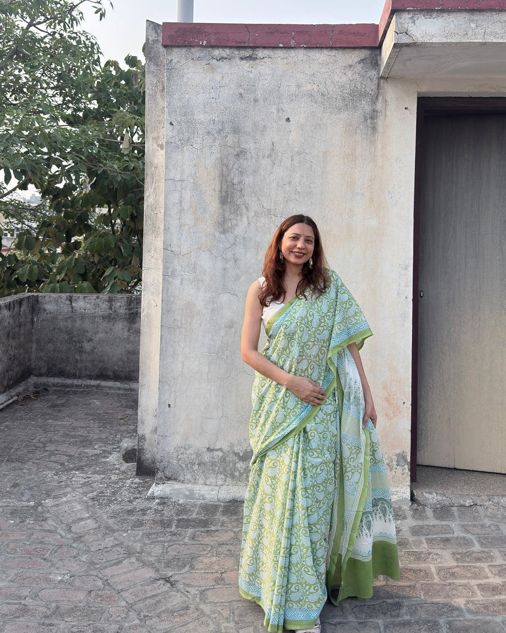 Diya | Hand Block Printed Cotton Saree
