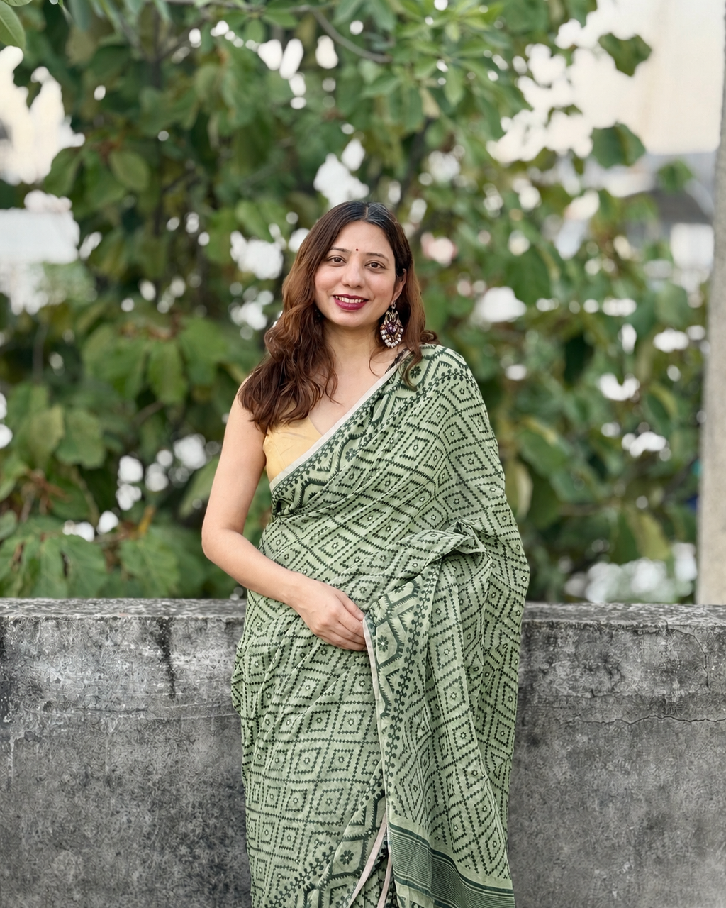 Itr | Sage Green Jamdani Saree
