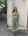 Itr | Sage Green Jamdani Saree