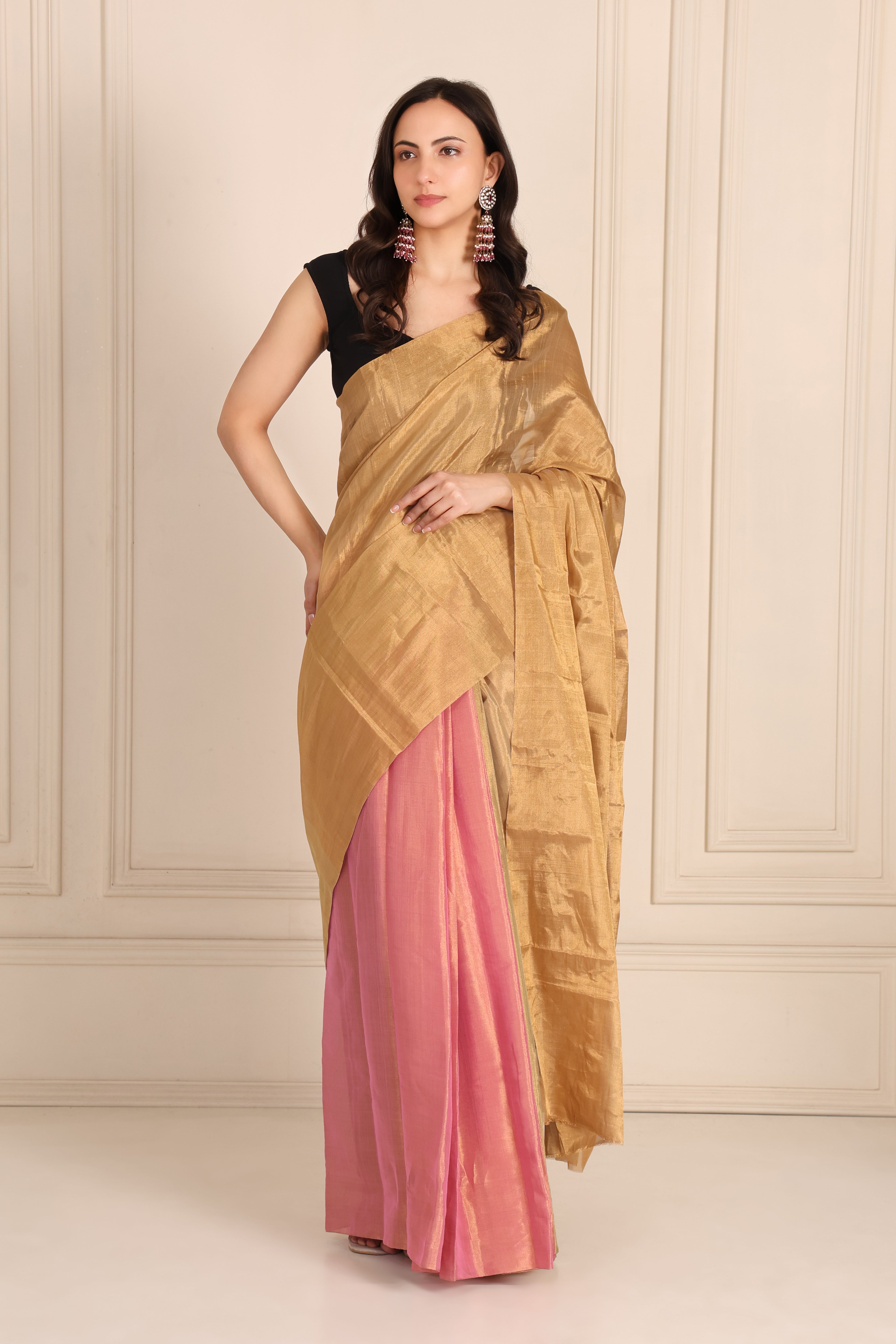 Pista | Chanderi Tissue Saree
