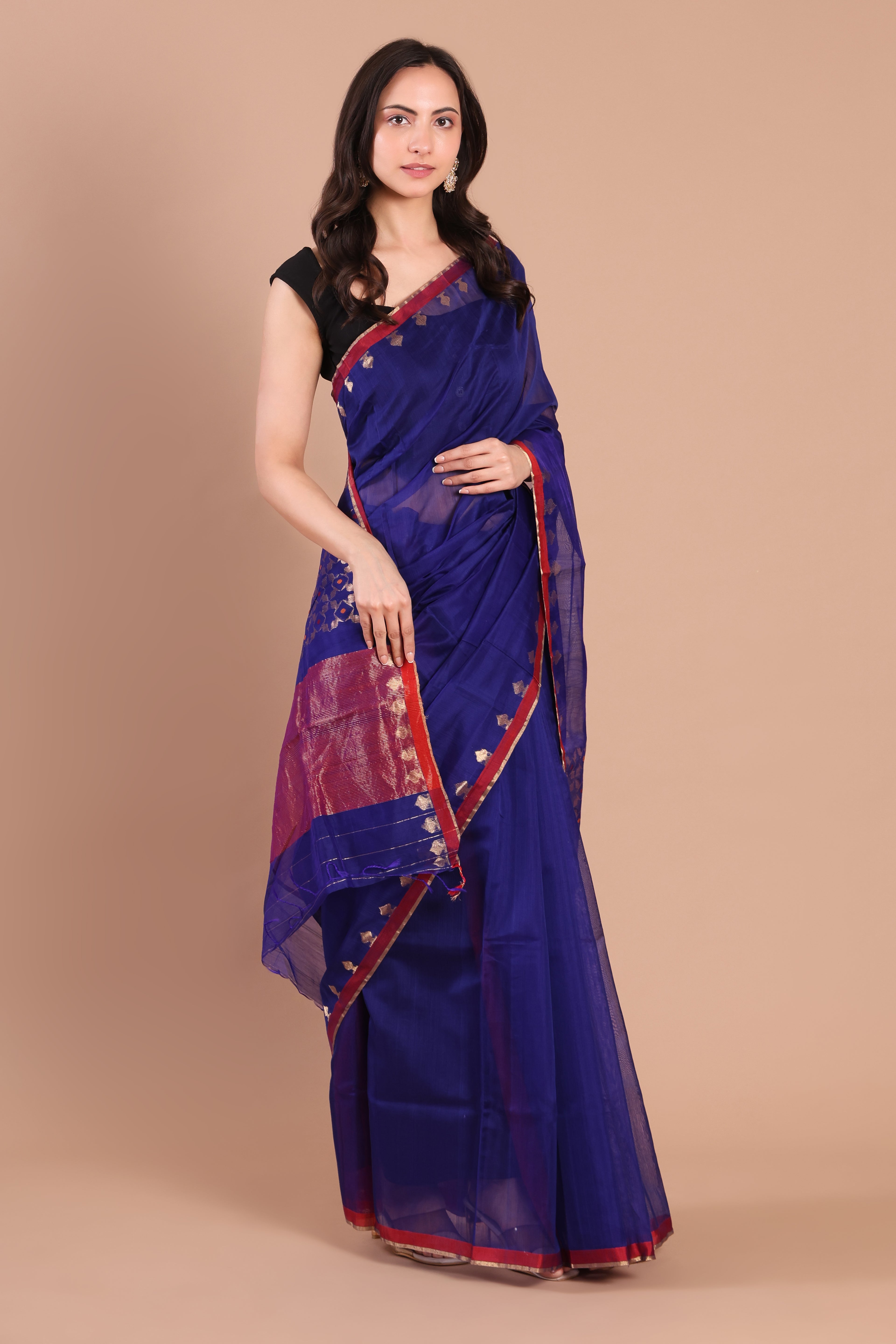 Neelima | Dark Blue Chanderi Silk Saree