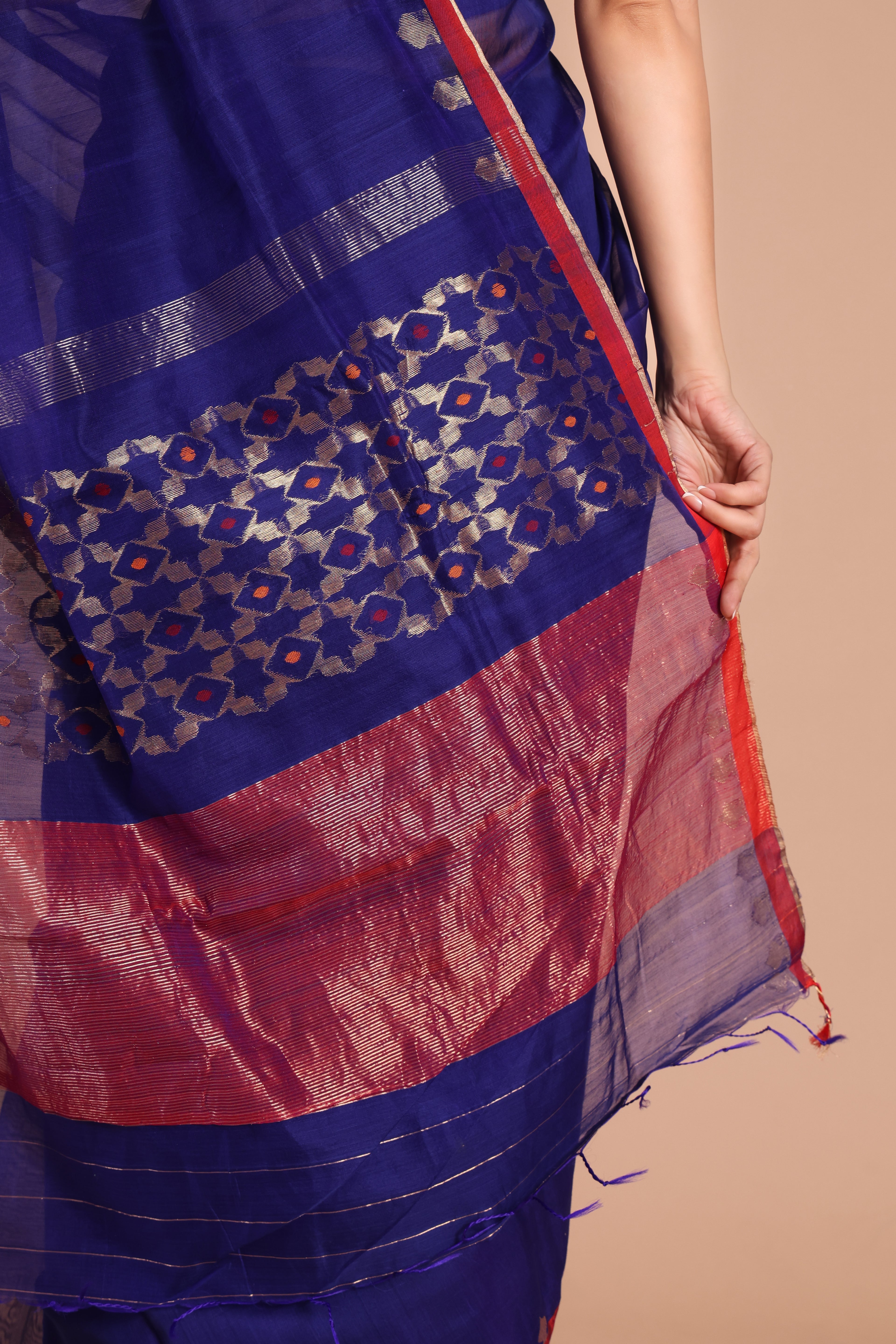 Neelima | Dark Blue Chanderi Silk Saree