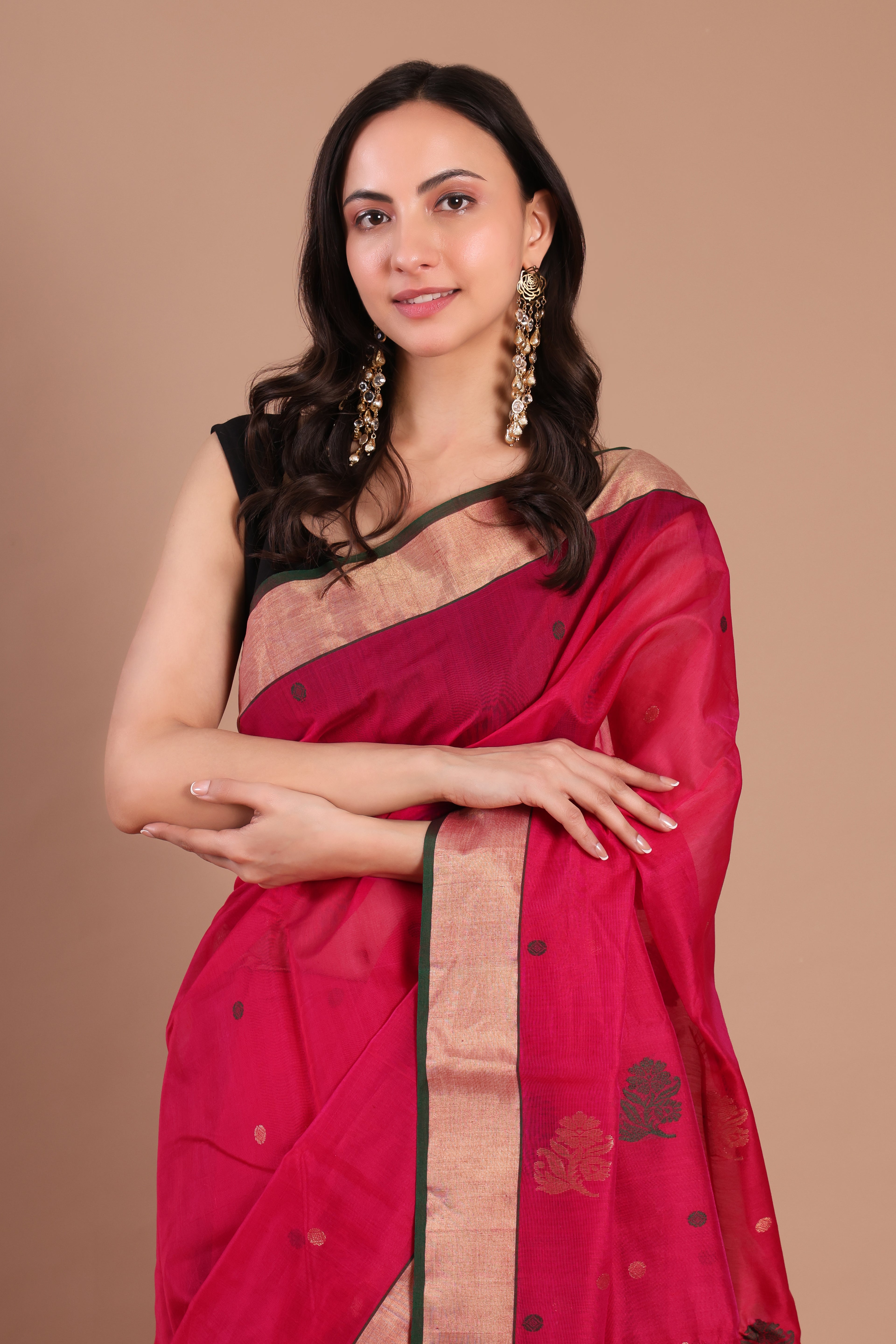 Raat rani chanderi silk saree