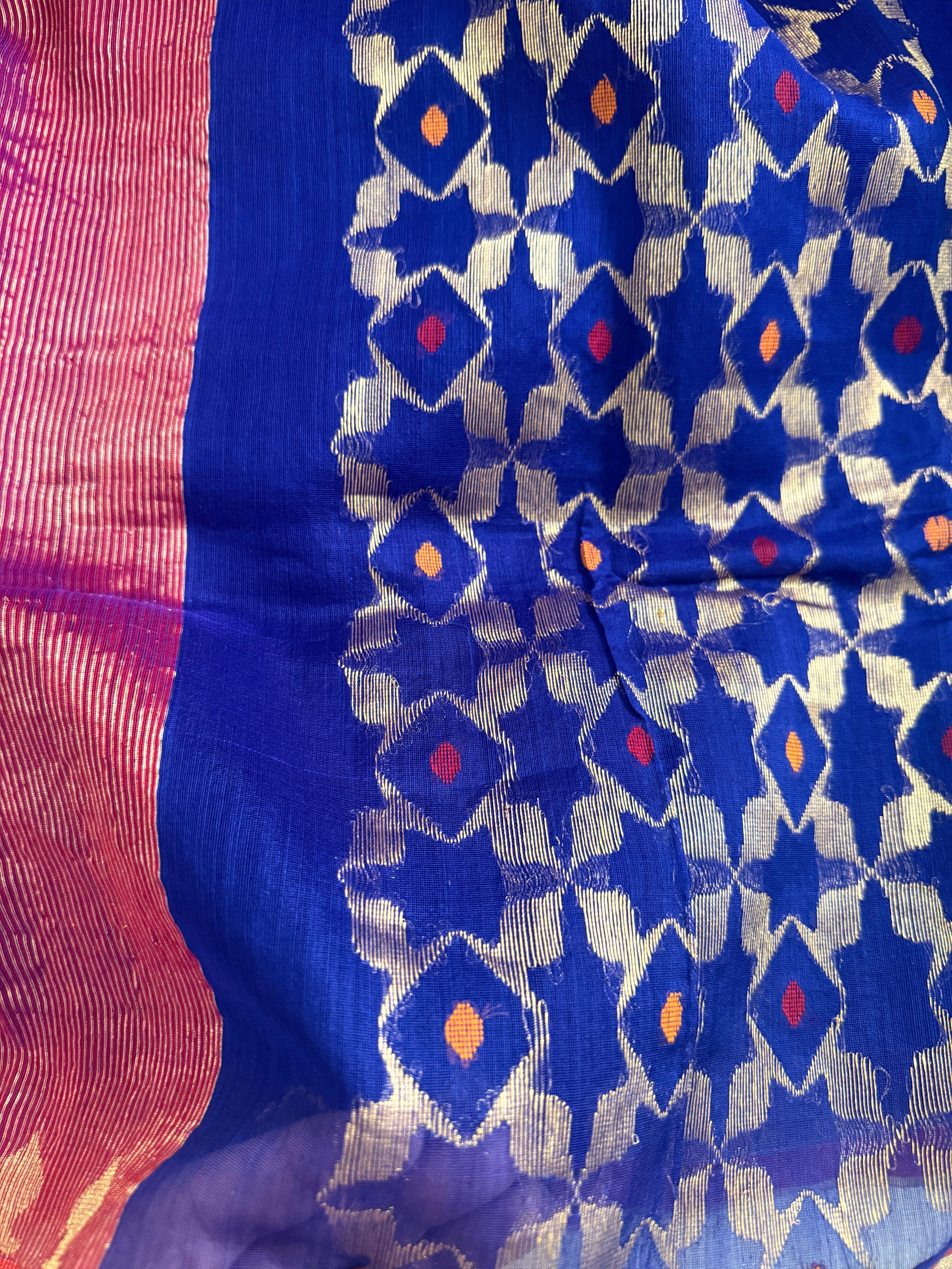 Neelima | Dark Blue Chanderi Silk Saree