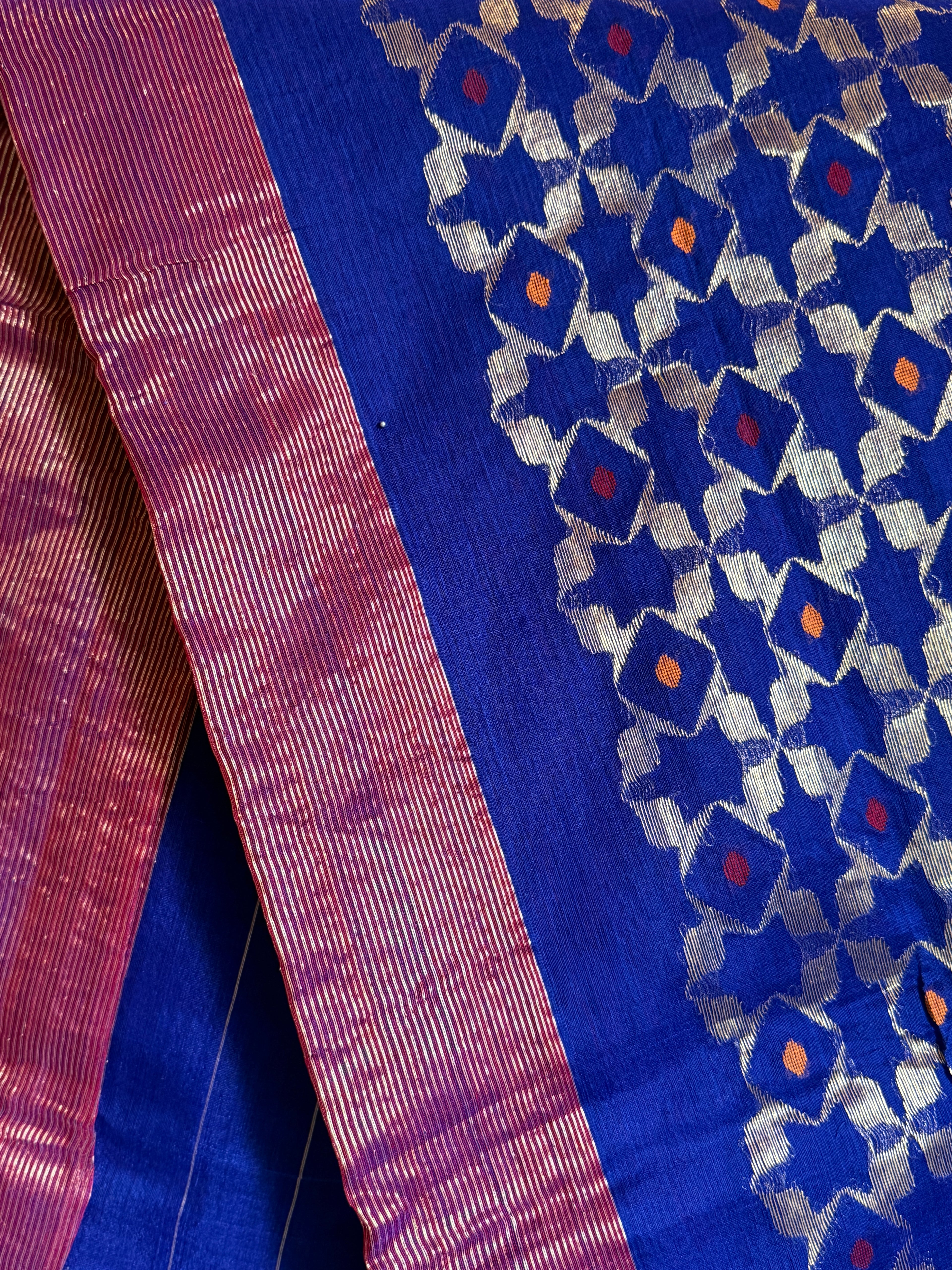 Neelima | Dark Blue Chanderi Silk Saree