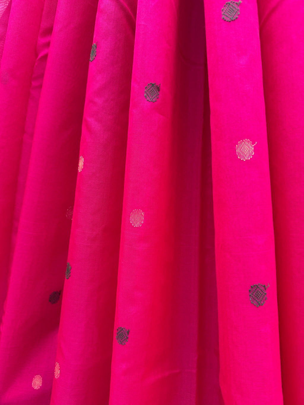 Rajnigandha | Magenta Chanderi Silk Saree with Floral Motifs