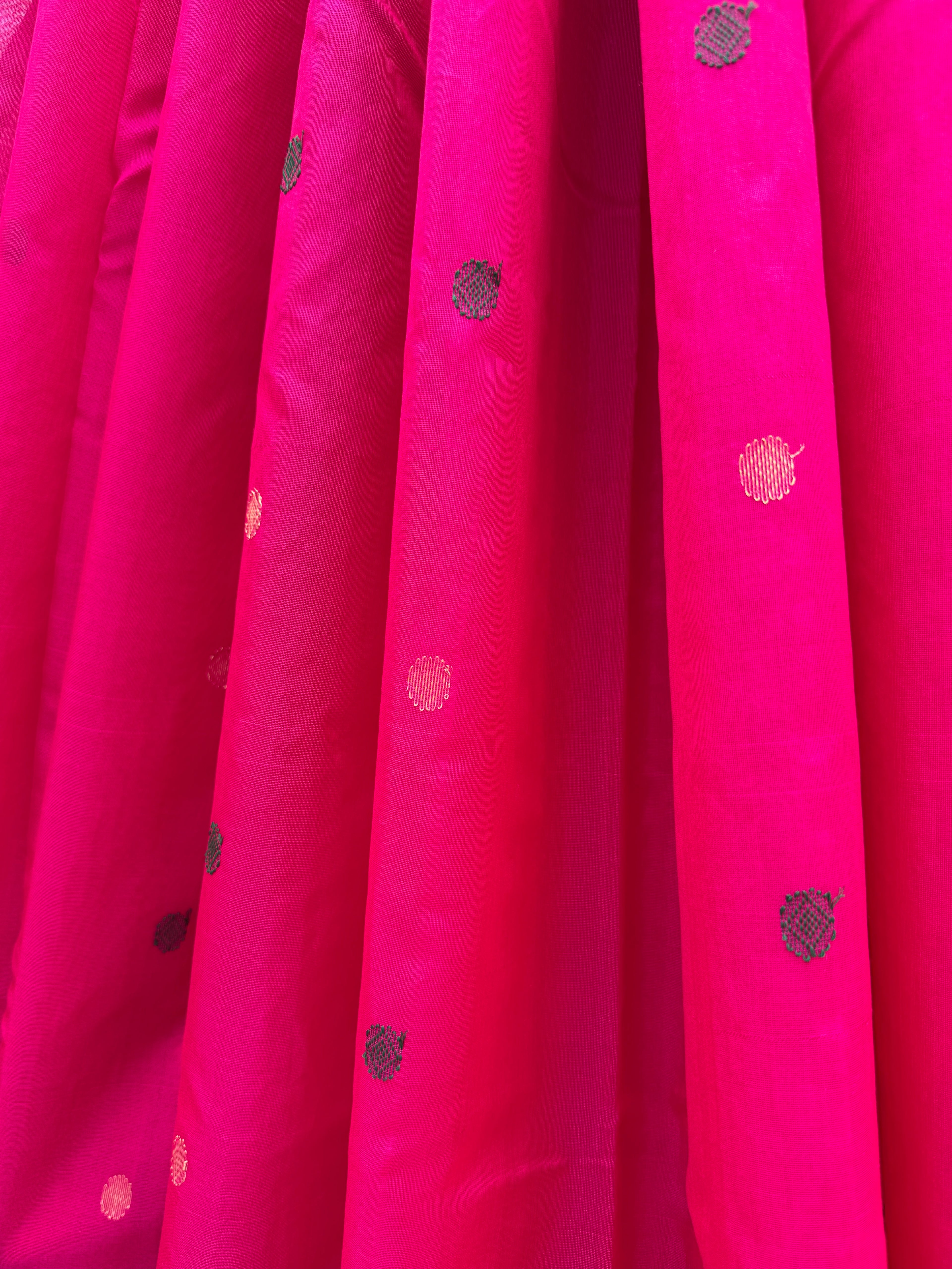 Rajnigandha | Magenta Chanderi Silk Saree with Floral Motifs