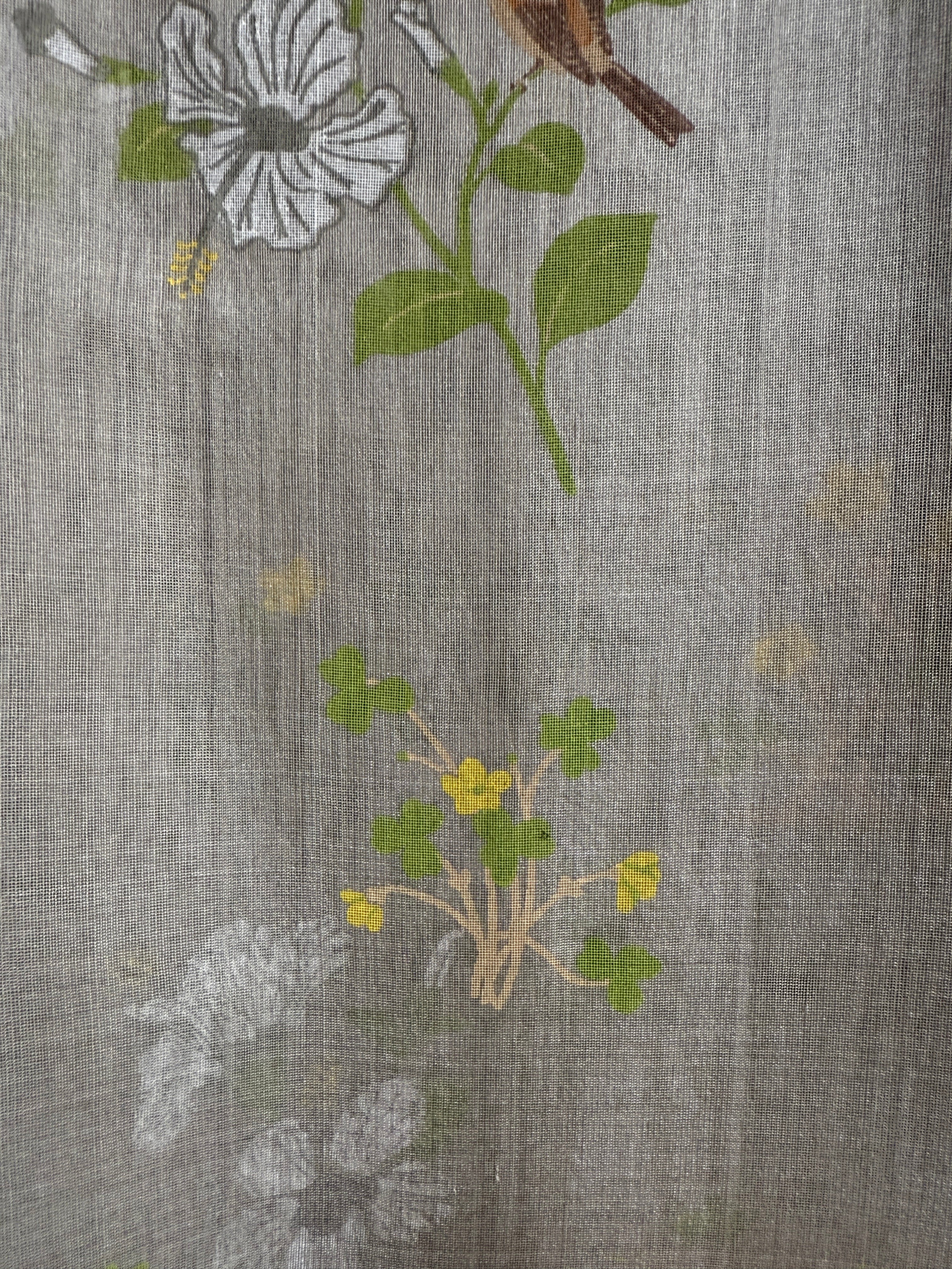 Baagh | Grey Chanderi Silk Saree with Block Print