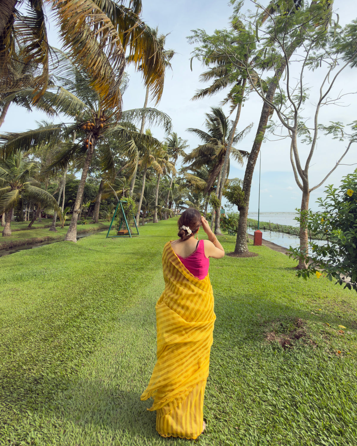 Mehek | Yellow Cotton Silk Saree with Zari stripes